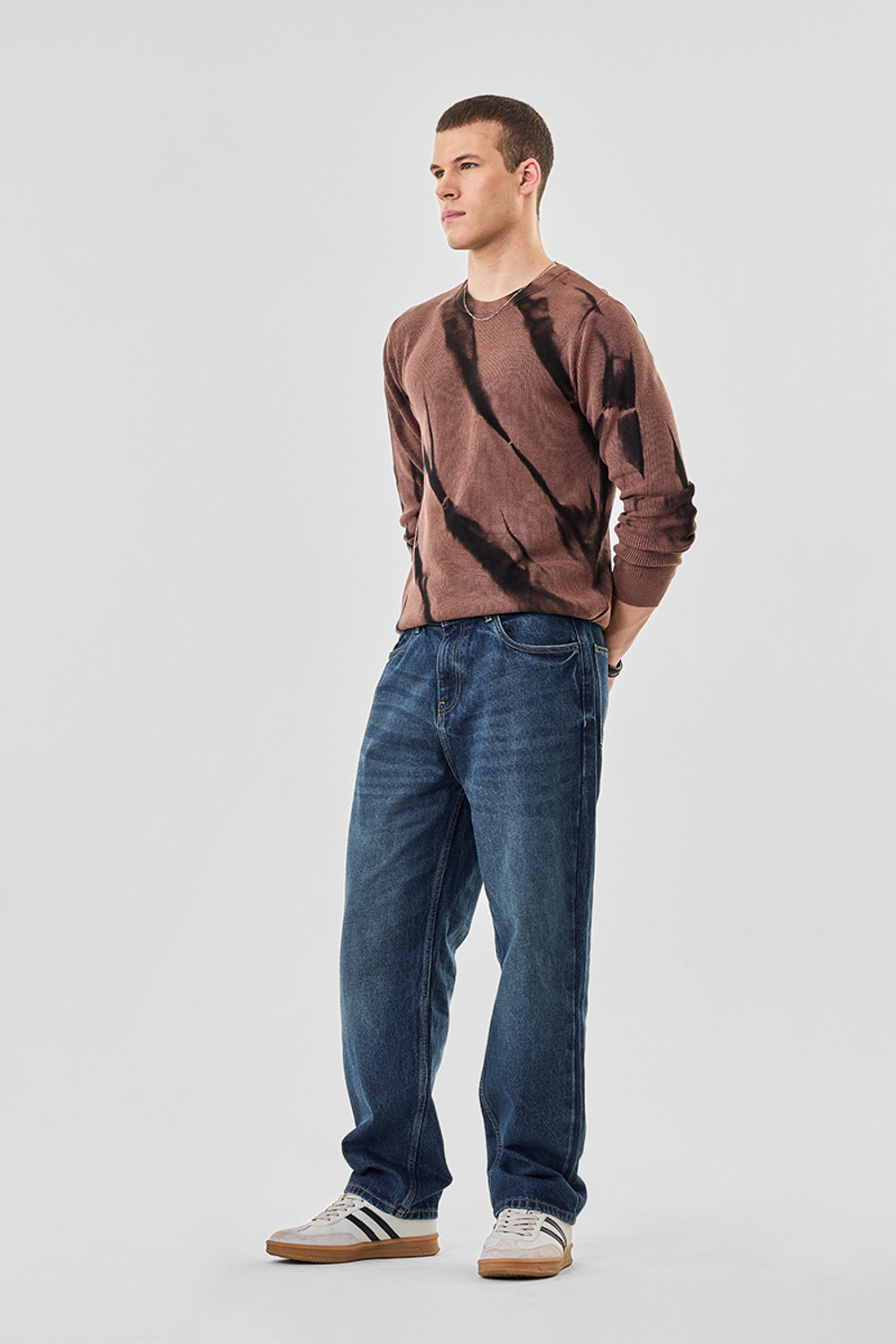 Image of Snitch Loose Fit Men Dark Blue Jeans
