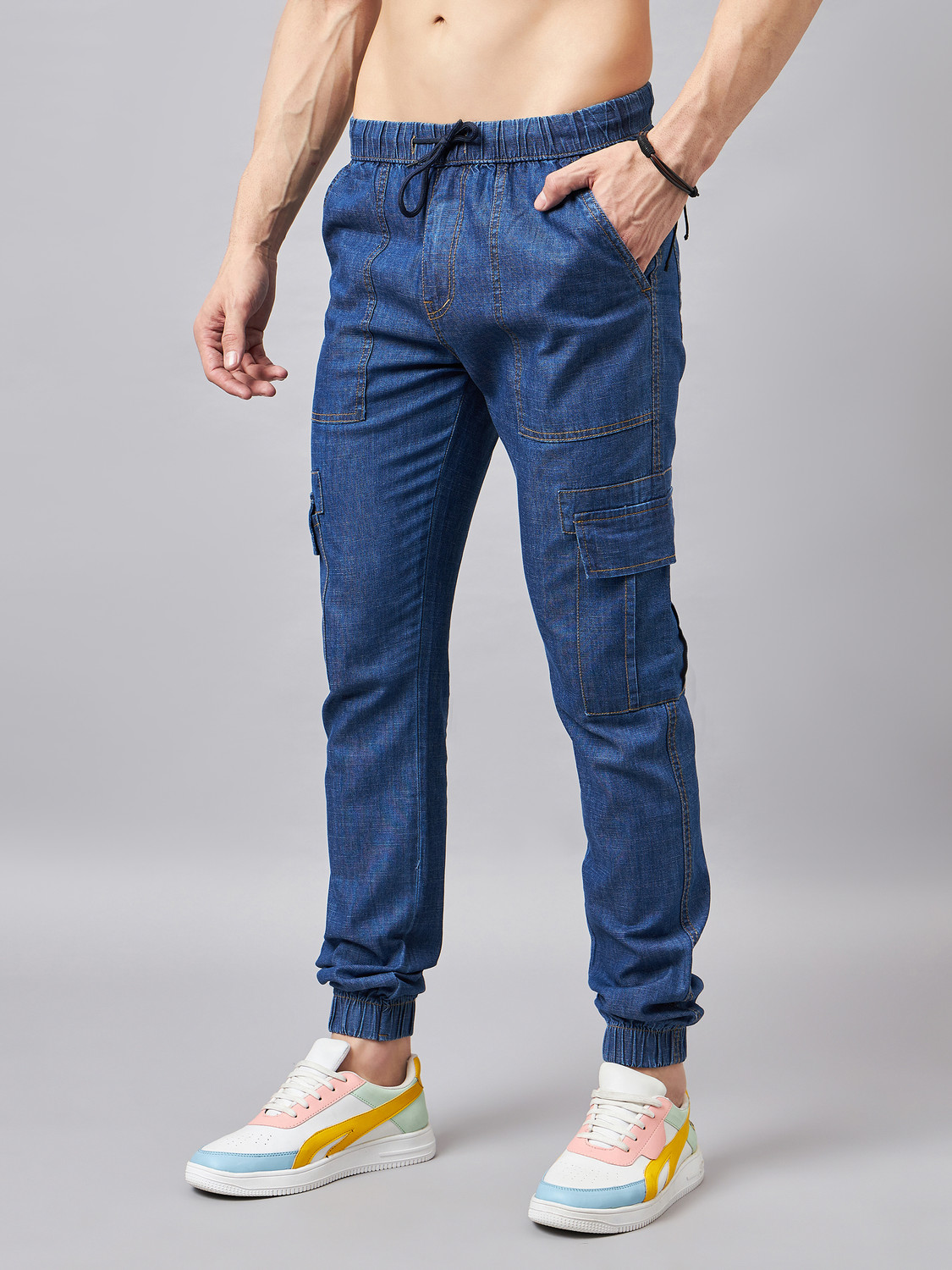Image of STUDIO NEXX Jogger Fit Men Dark Blue Jeans