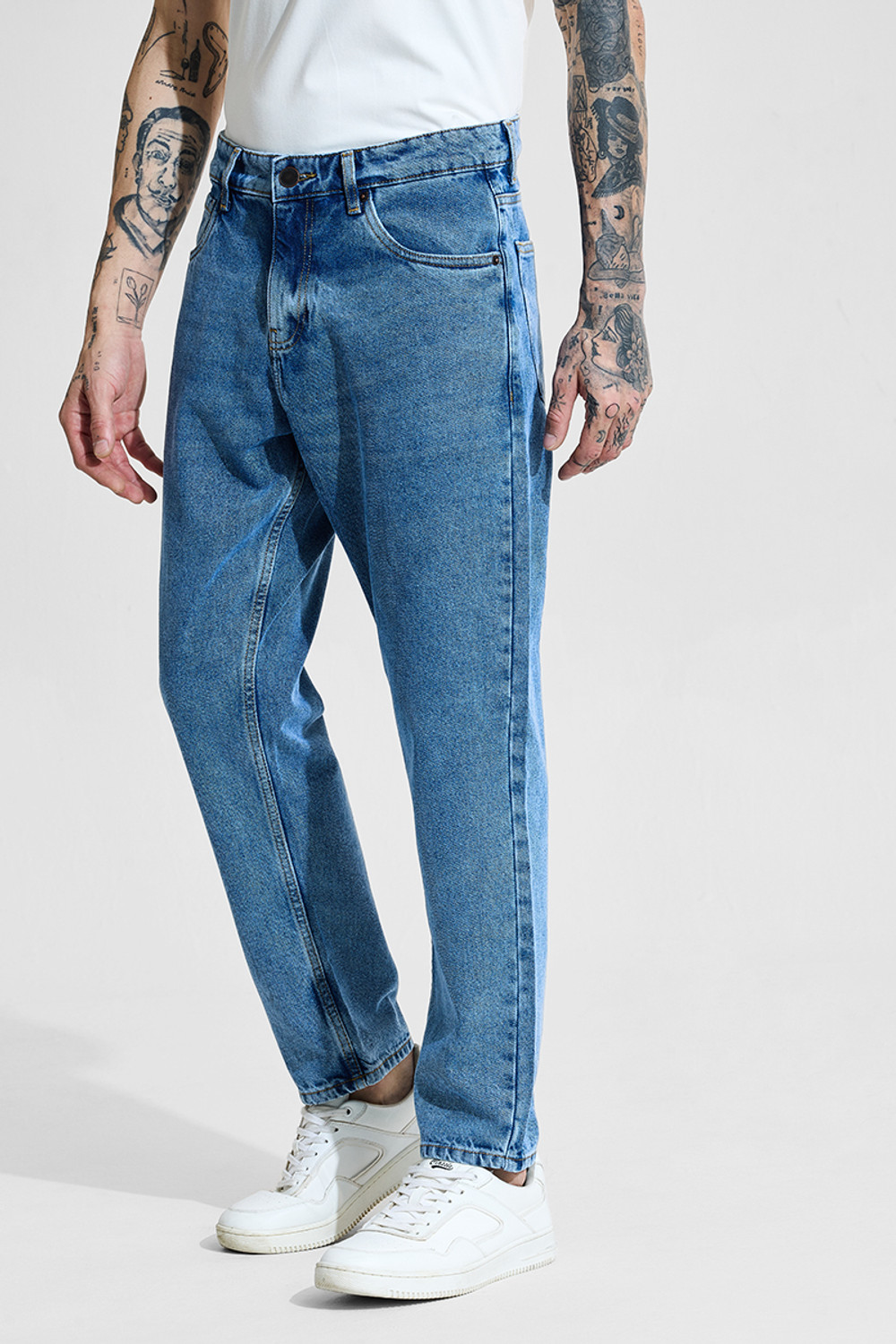 Image of Snitch Loose Fit Men Blue Jeans