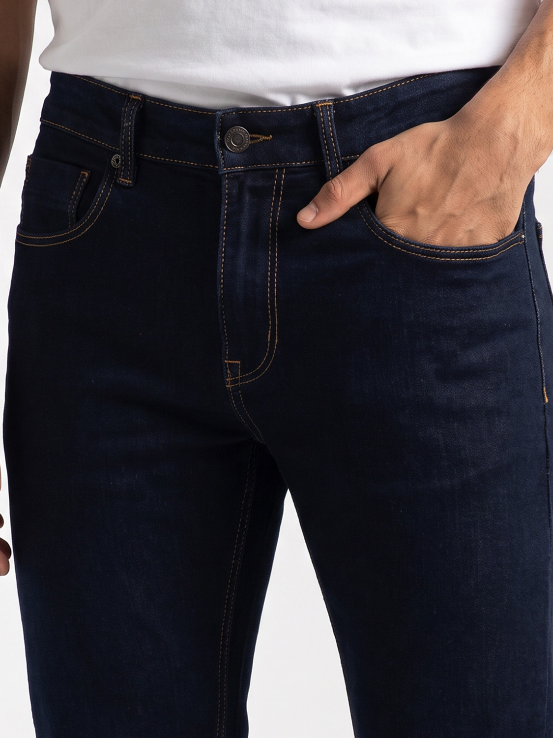 Image of Spykar Men Skinny Low Rise Blue Jeans