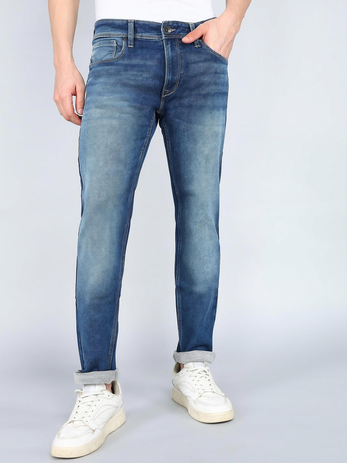 Image of Pepe Jeans Tapered Fit Men Blue Jeans
