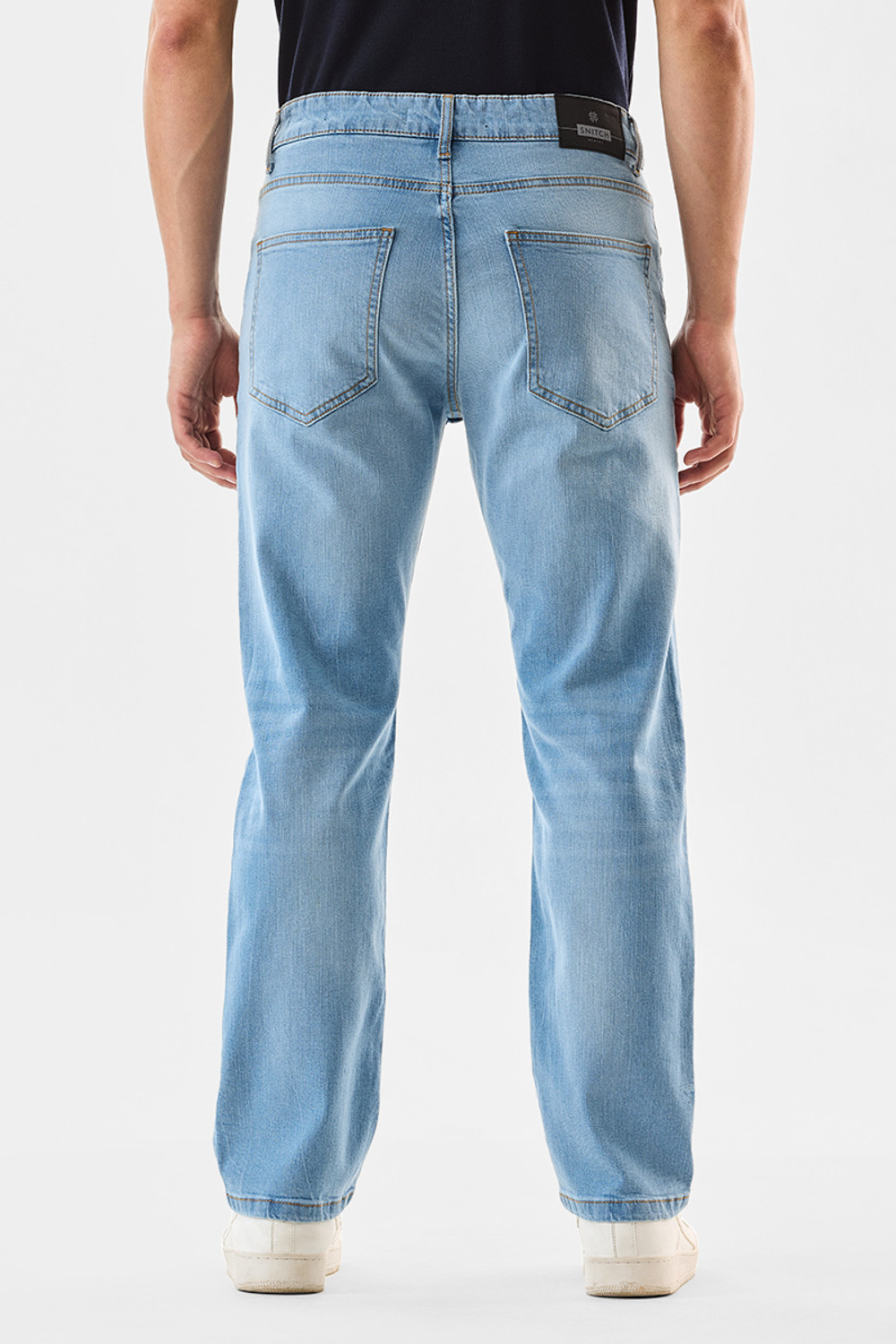 Image of Snitch Relaxed Fit Men Light Blue Jeans