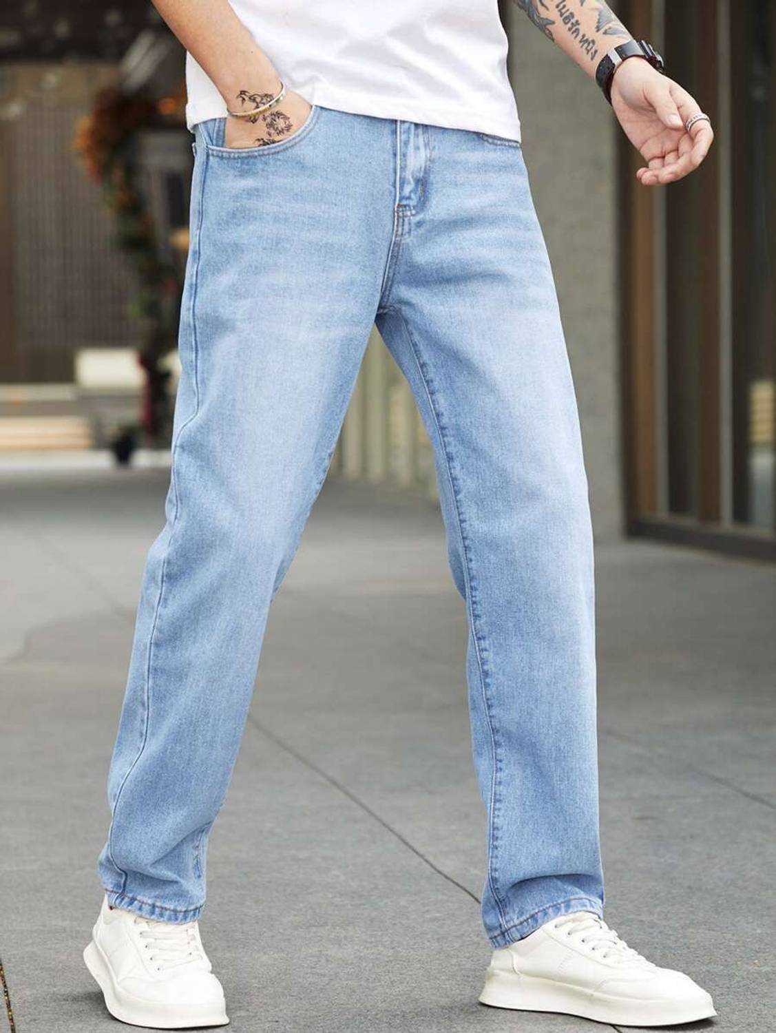KD KRSNA OF DENIM Straight Fit Men Light Blue Jeans - Image 1