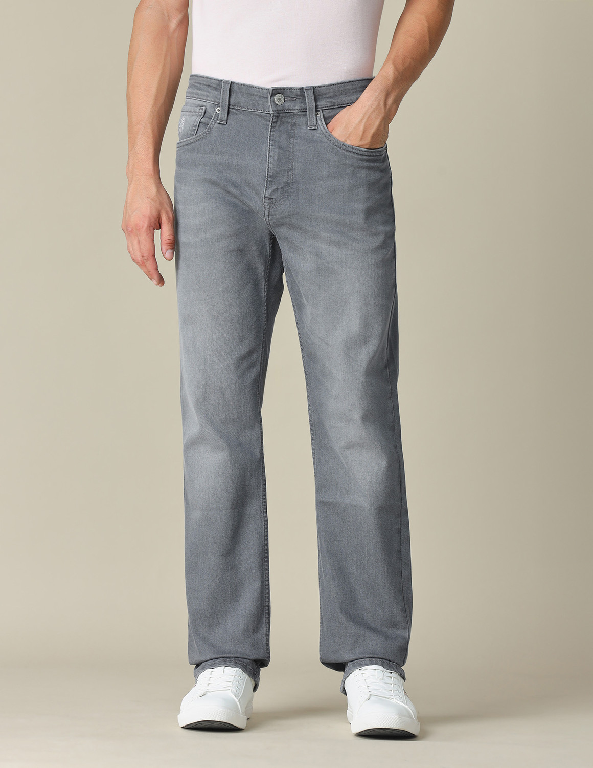 Image of U.S. Polo Assn. Denim Co. Straight Fit Men Grey Jeans