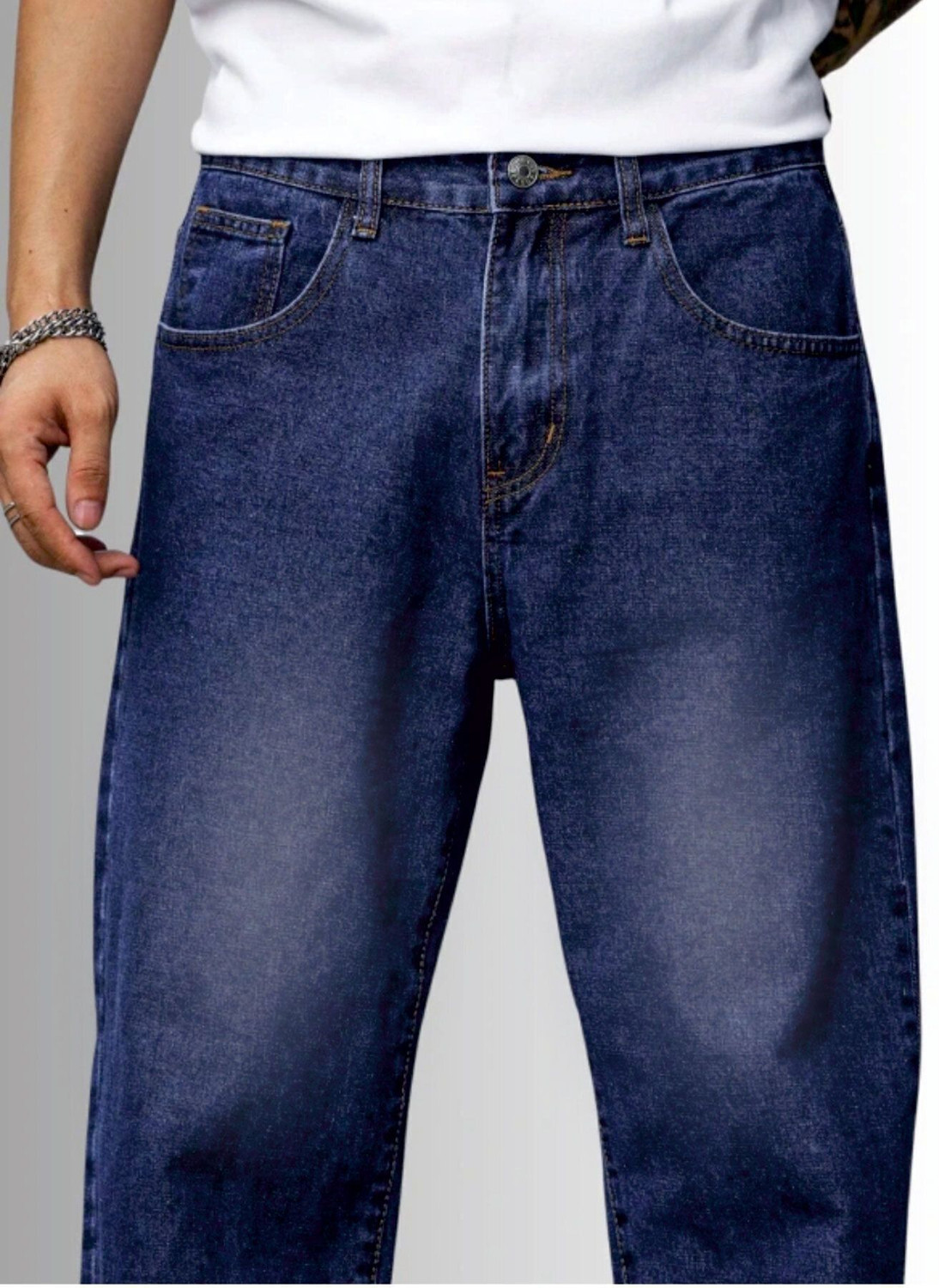 Image of uth republic Loose Fit Men Dark Blue Jeans