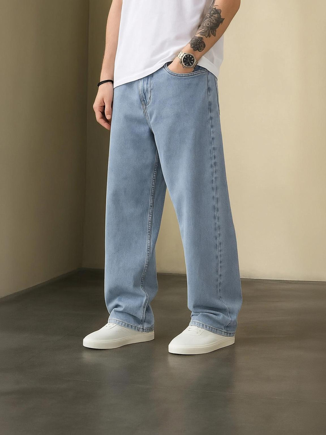 Image of DENIM BOLD Boot-Leg Men Light Blue Jeans