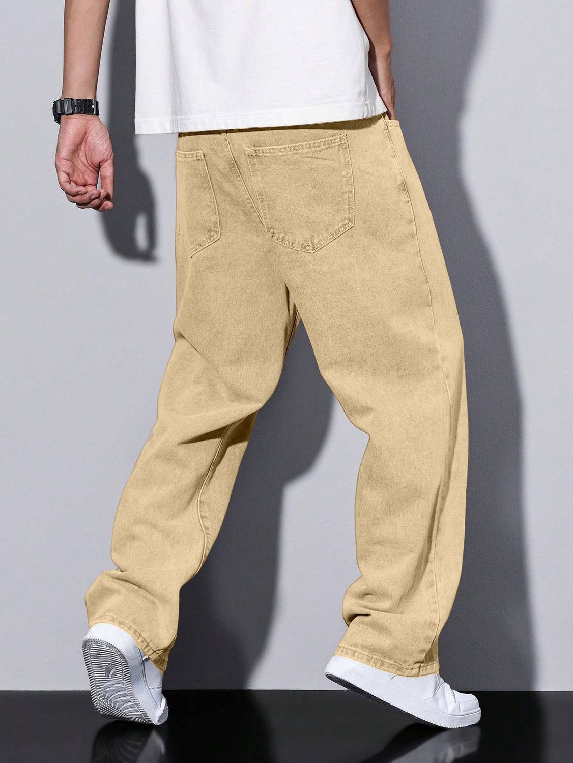 METRONAUT Straight Fit Men Beige Jeans - Image 5