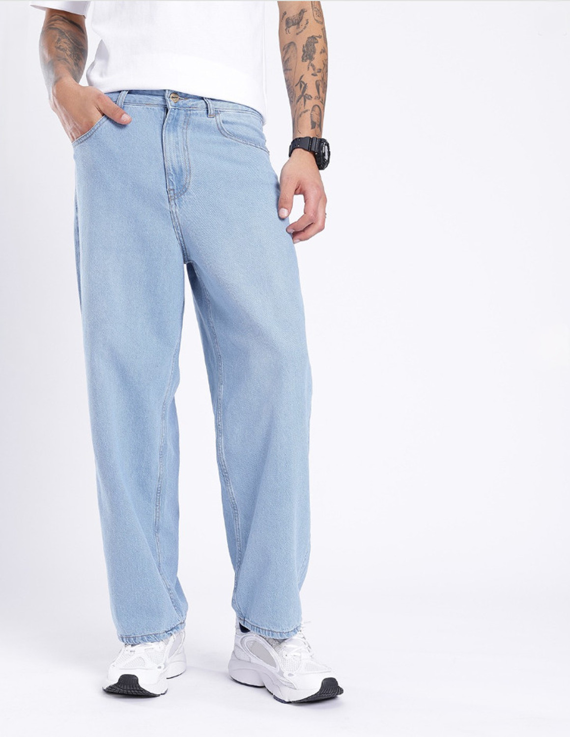Image of DENIM4MEN Straight Fit Men Light Blue Jeans