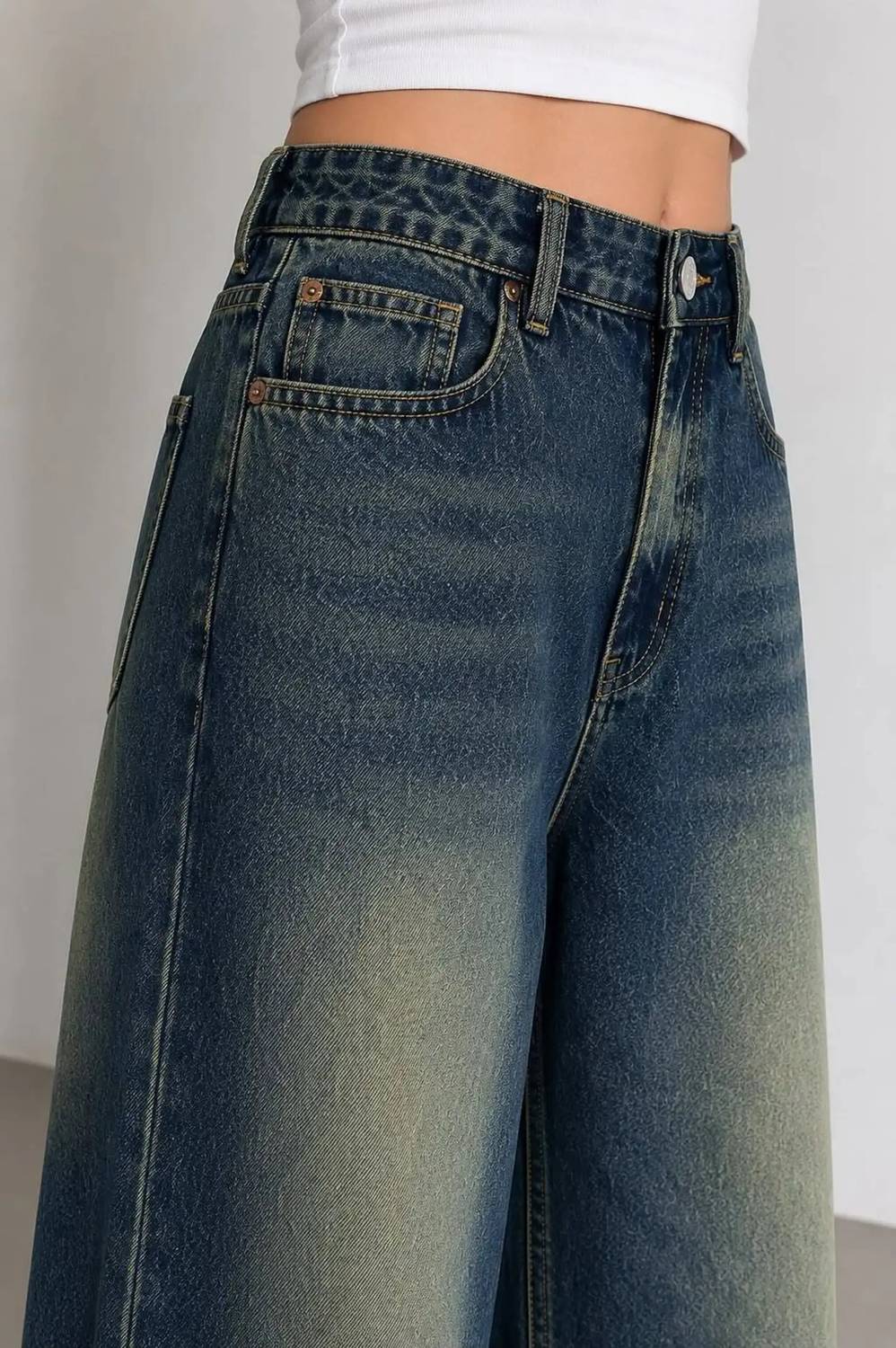 Denimview DV Wide Leg Blue Jeans - Image 4
