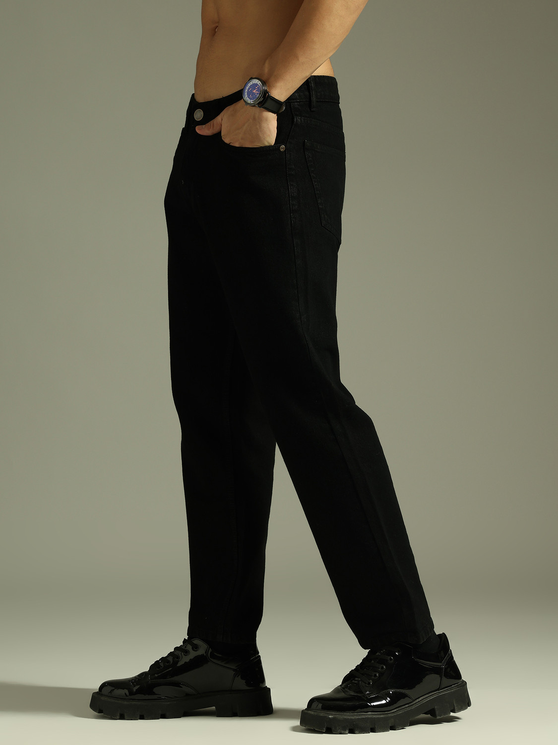 Image of DENNISON Relaxed Fit Men Black Jeans