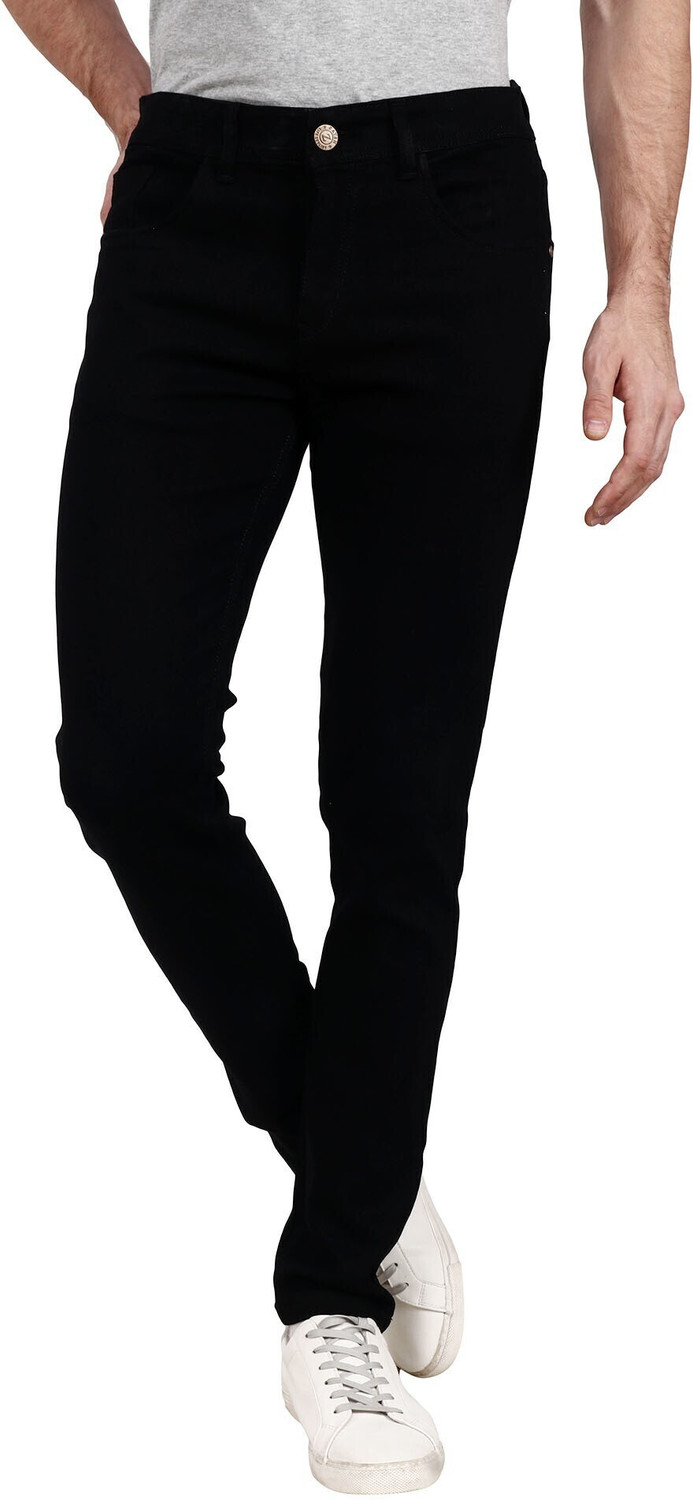 Image of ZAYSH Men Slim Mid Rise Black Jeans