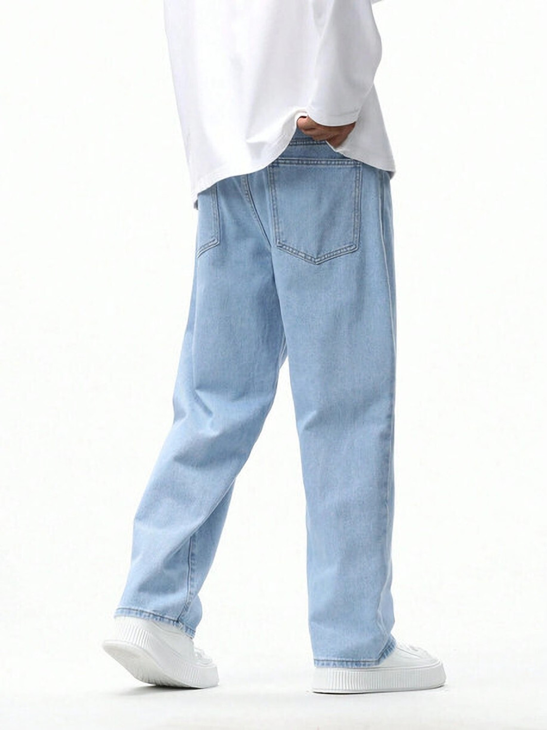 Image of O2 ROUTE Loose Fit Men Light Blue Jeans