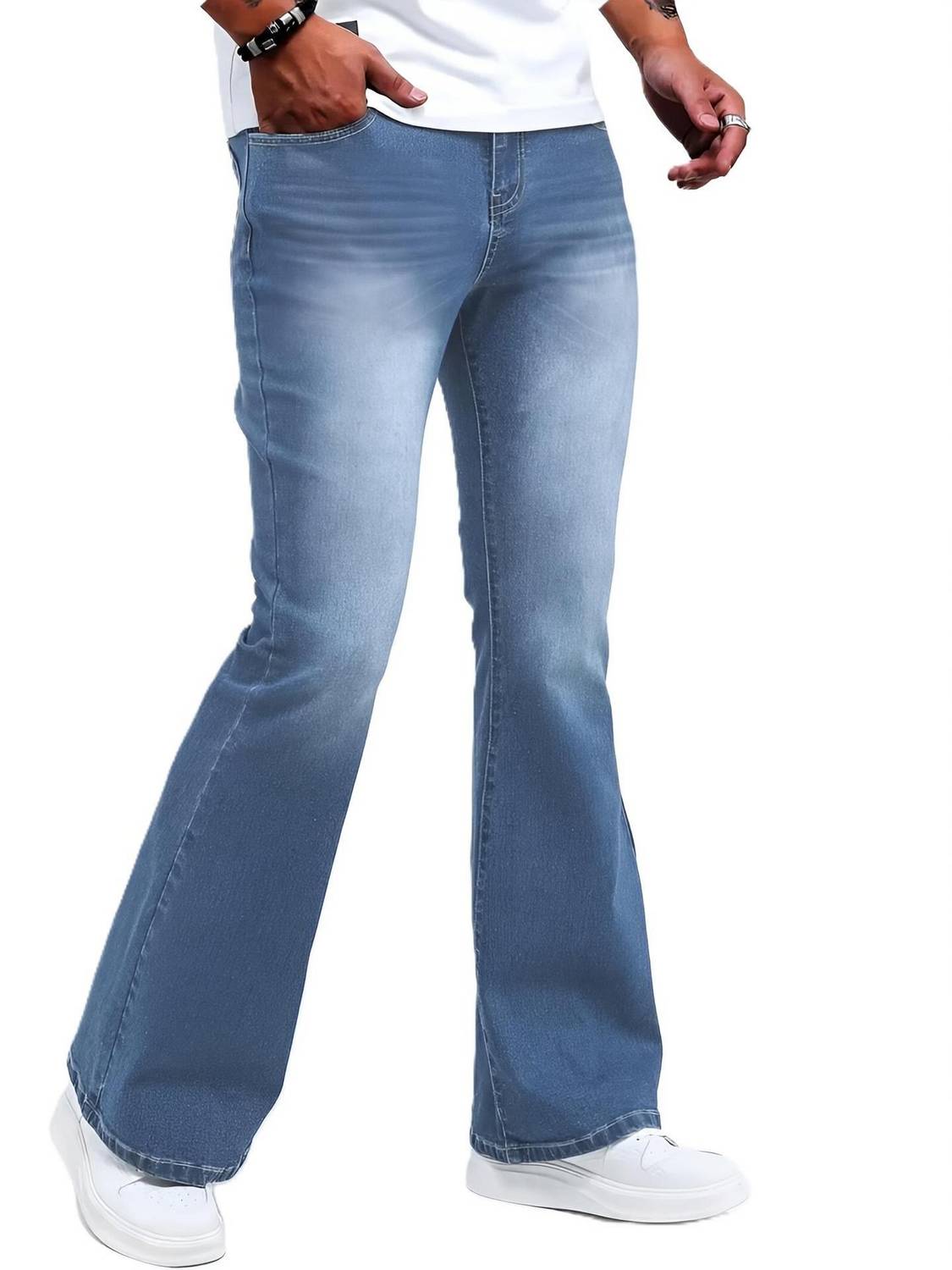 BEN MARTIN Boot-Leg Men Light Blue Jeans