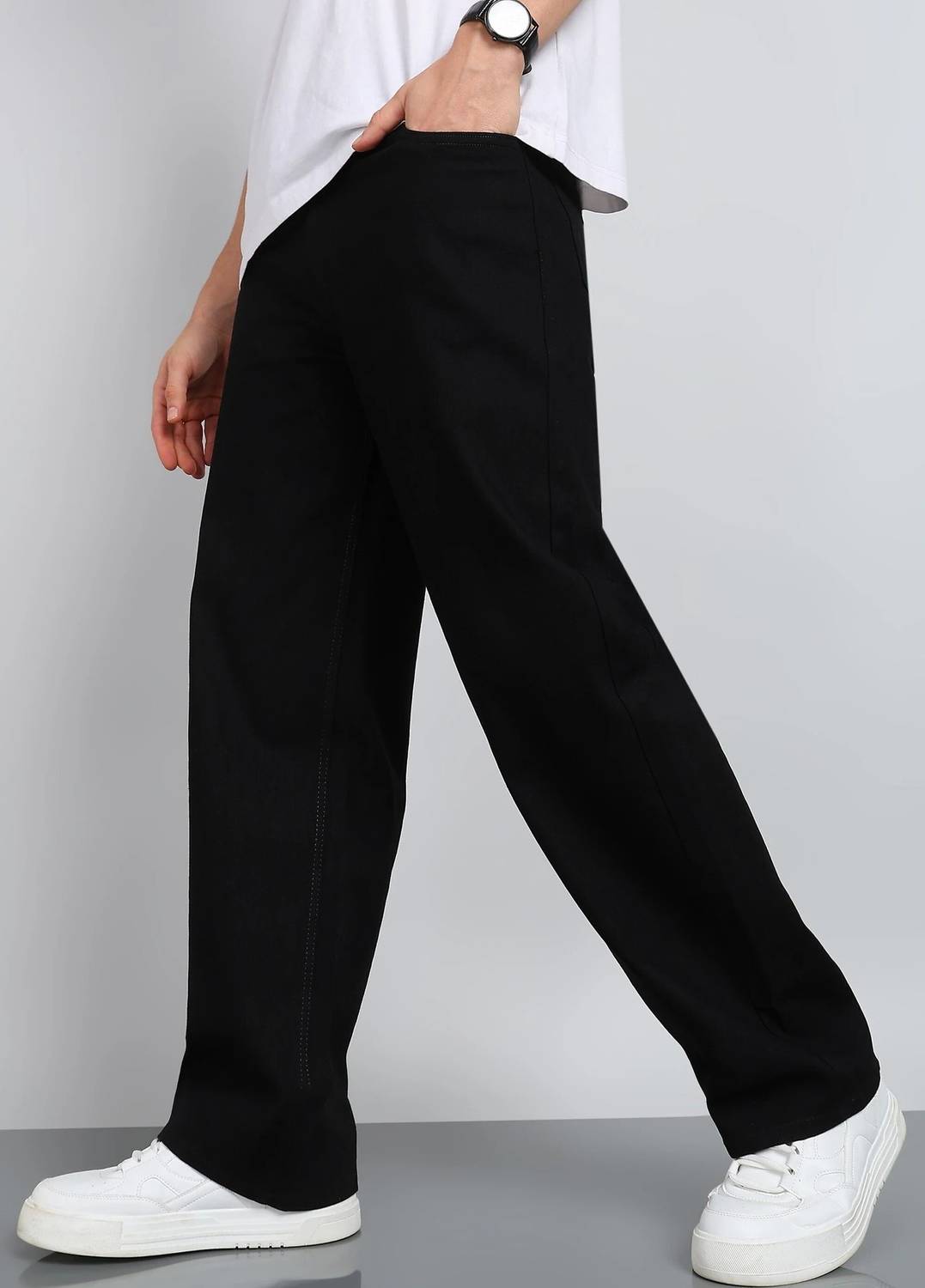 Clyver Loose Fit Men Black Jeans - Image 1
