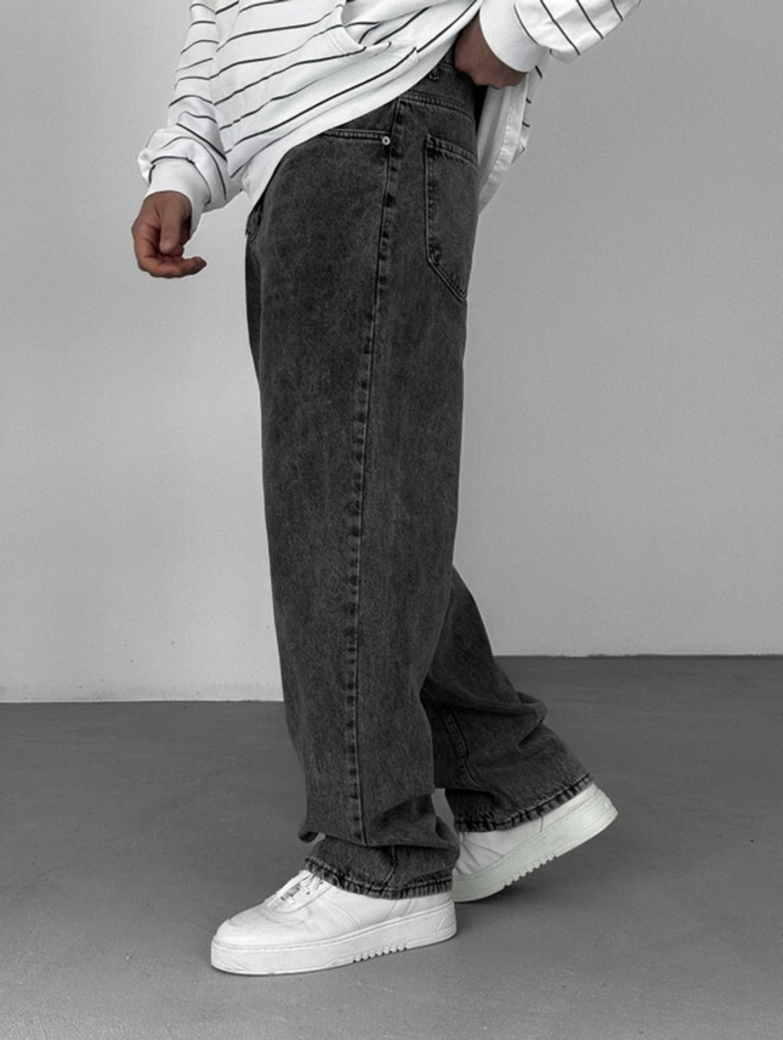 Image of INDIGOX Straight Fit Men Dark Grey Jeans