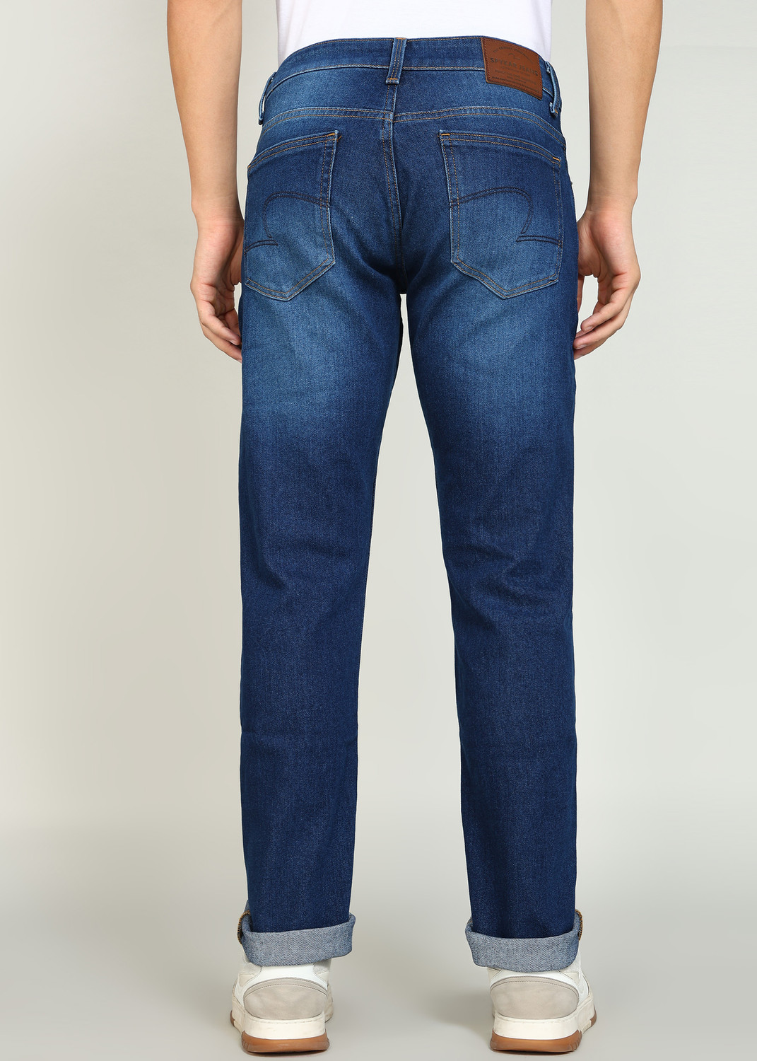 Image of Spykar Regular Men Dark Blue Jeans
