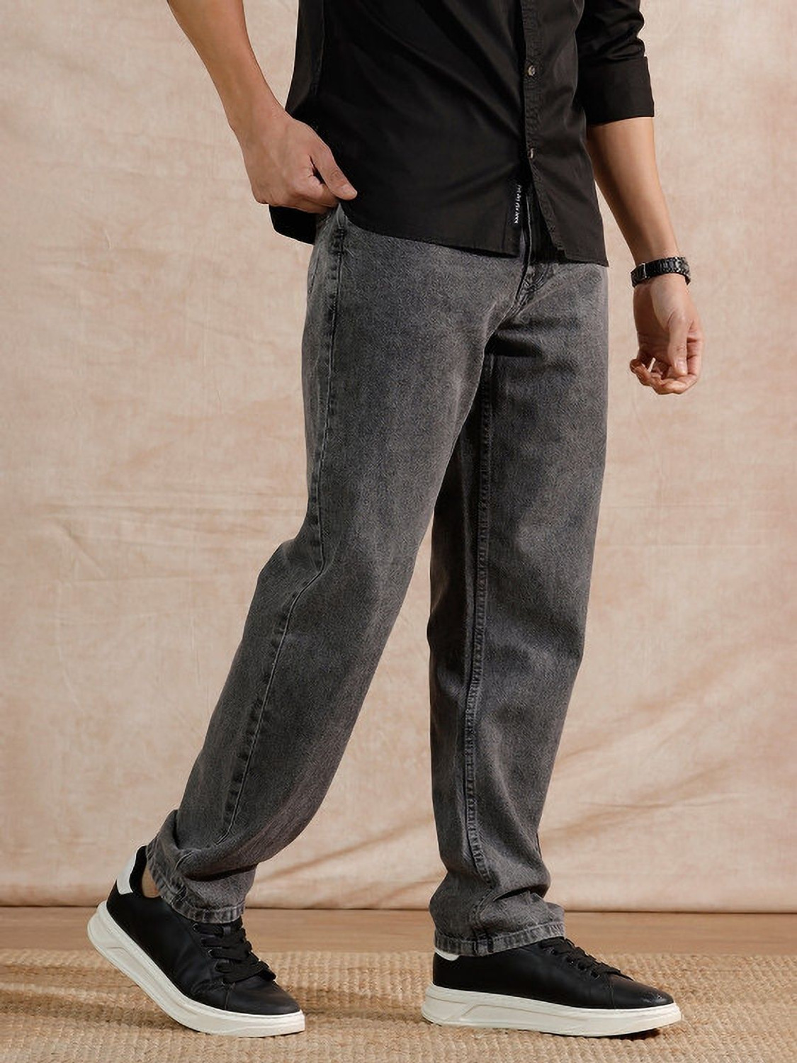 Image of 7 CUTS Straight Fit Men Grey Jeans