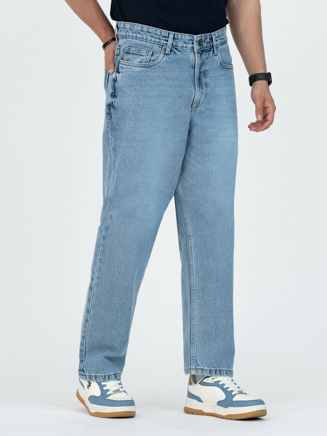 Image of RED TAPE Loose Fit Men Dark Blue Jeans