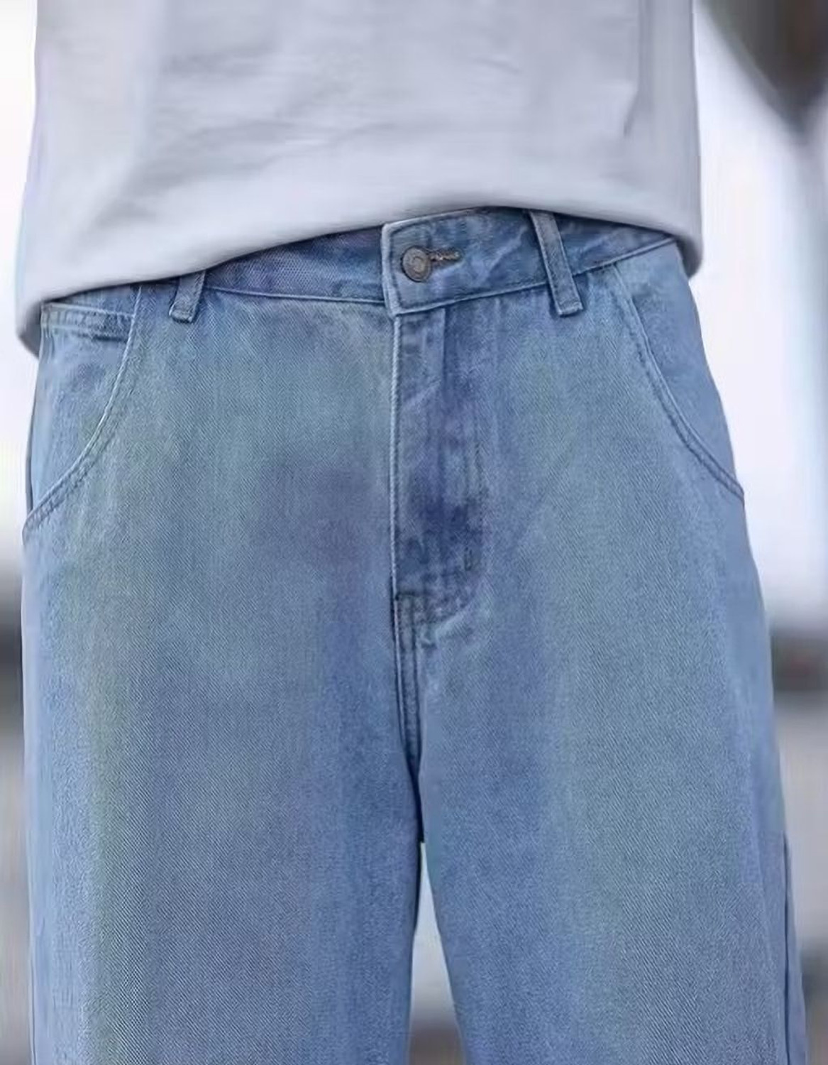 Image of Aamishfashion Straight Fit Men Light Blue Jeans