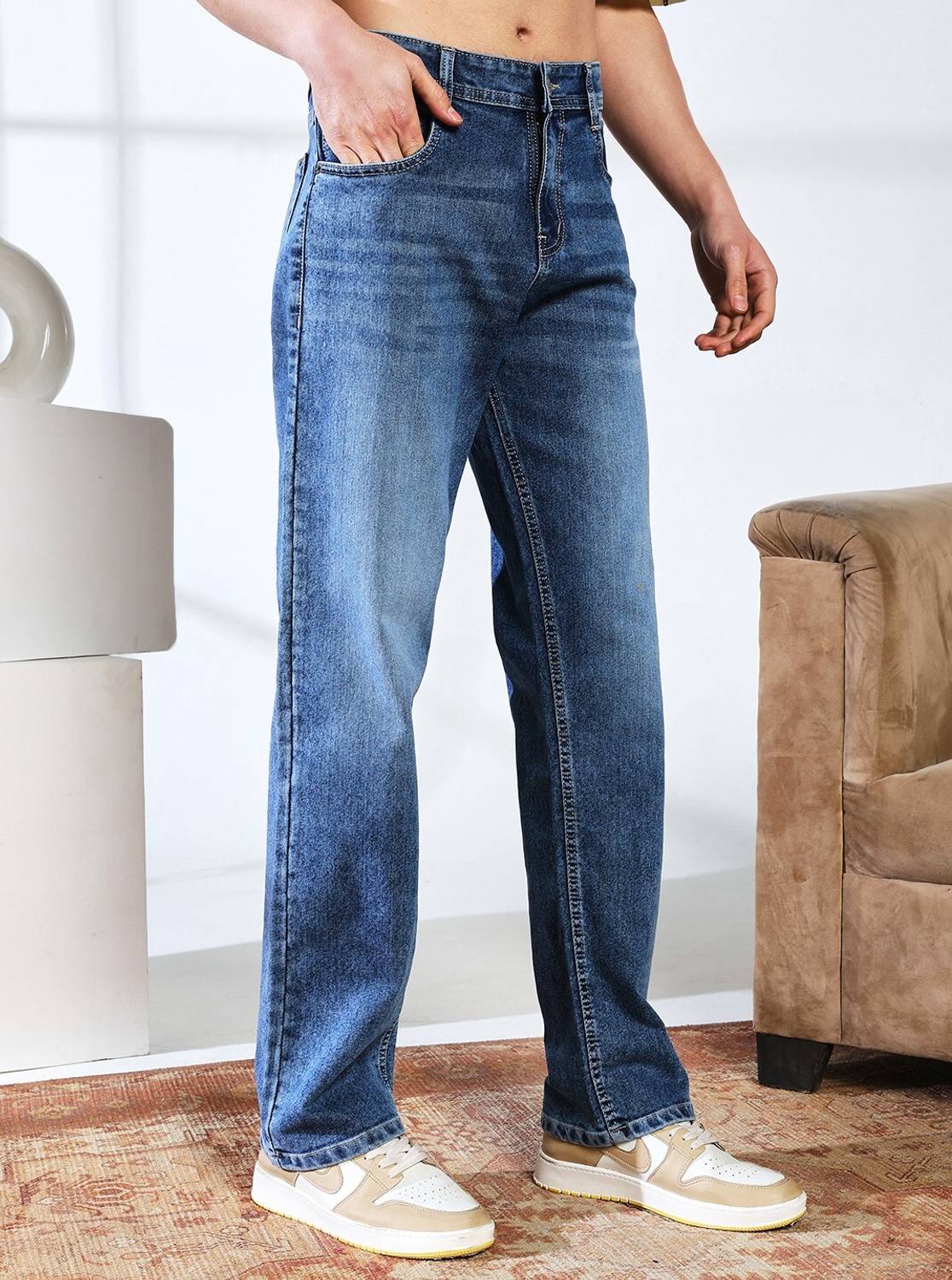 DENIM LOOK Relaxed Fit Men Light Blue Jeans