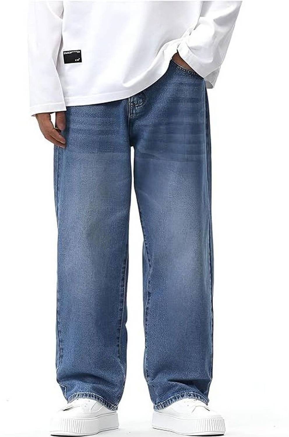 AngelFab Loose Fit Men Blue Jeans