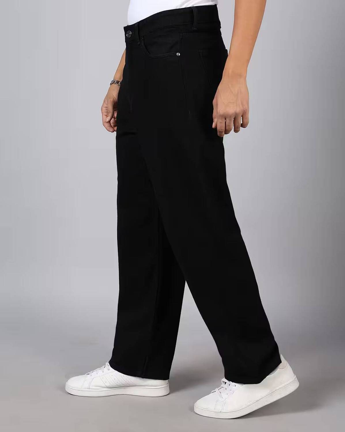BOLD & BARE Straight Fit Black Jeans - Image 3