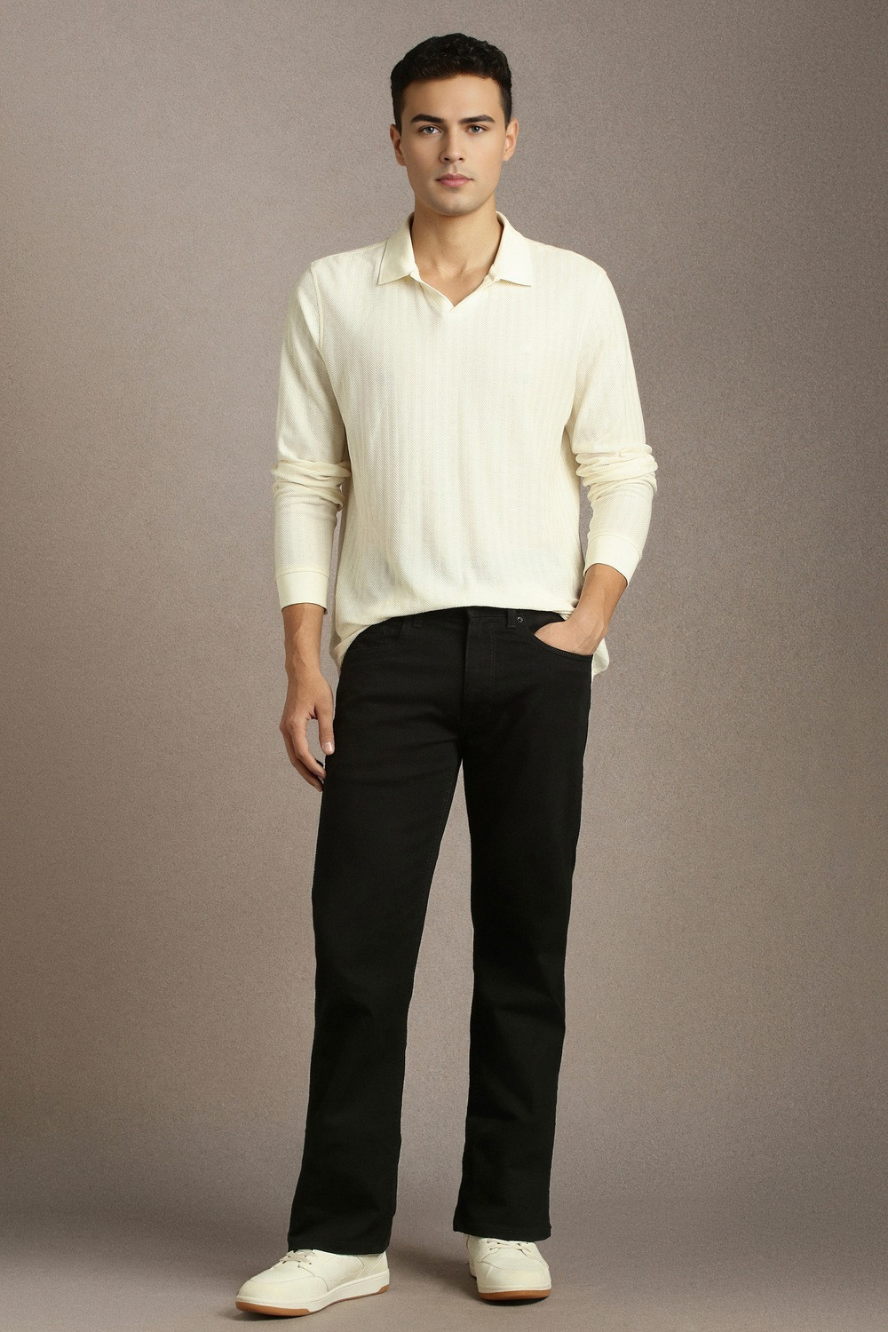 Image of LOUIS PHILIPPE Slim Men Black Jeans