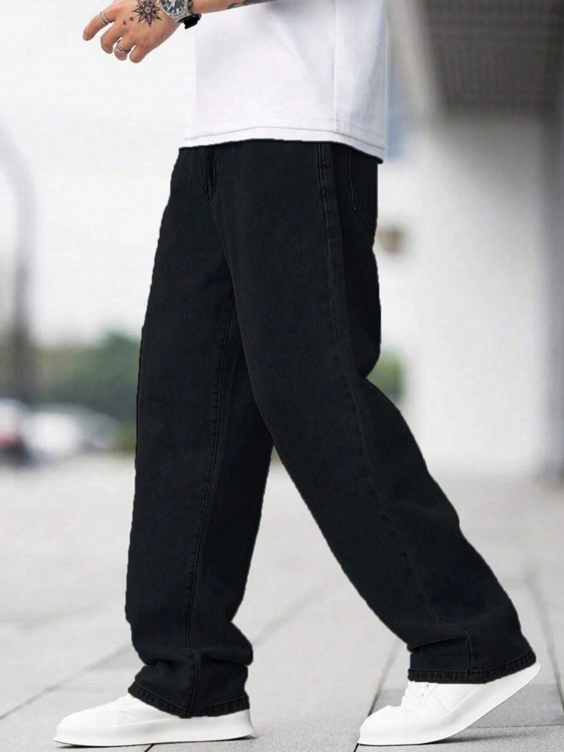 Image of Moda Pride Loose Fit Men Black Jeans