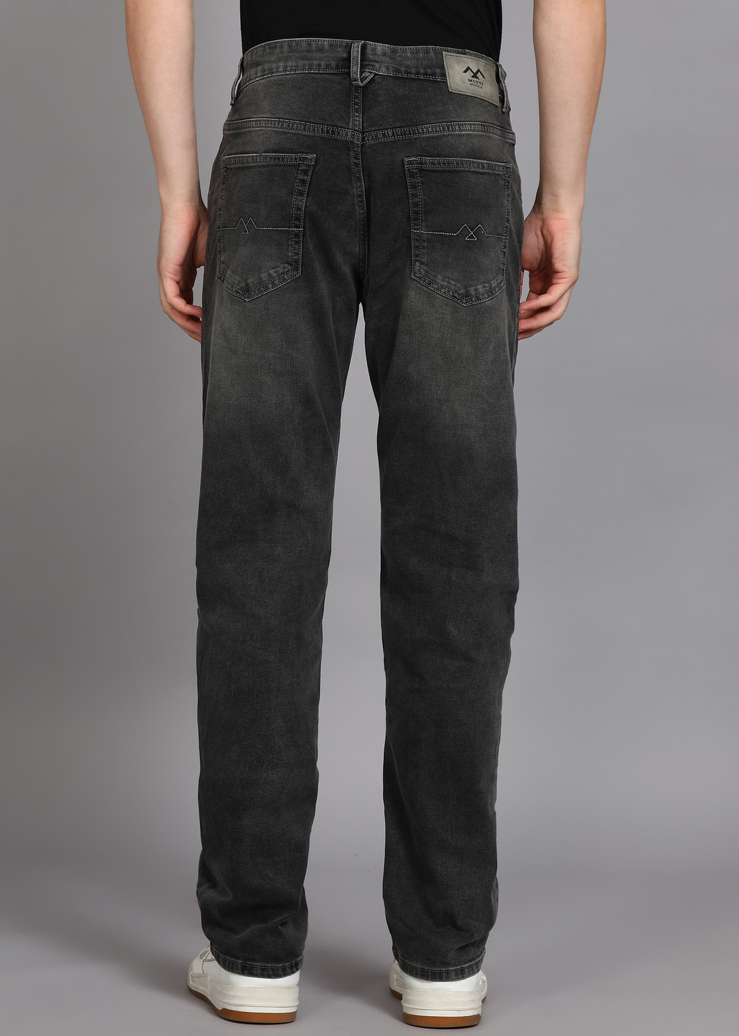 Image of MUFTI Straight Fit Men Black Jeans