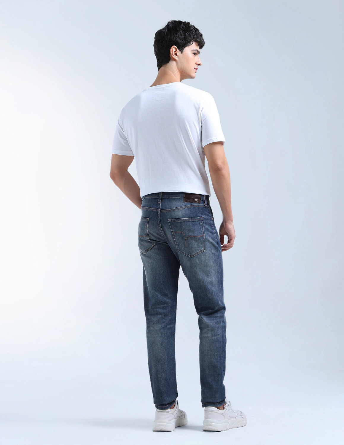 Image of FLYING MACHINE Tapered Fit Men Blue Jeans