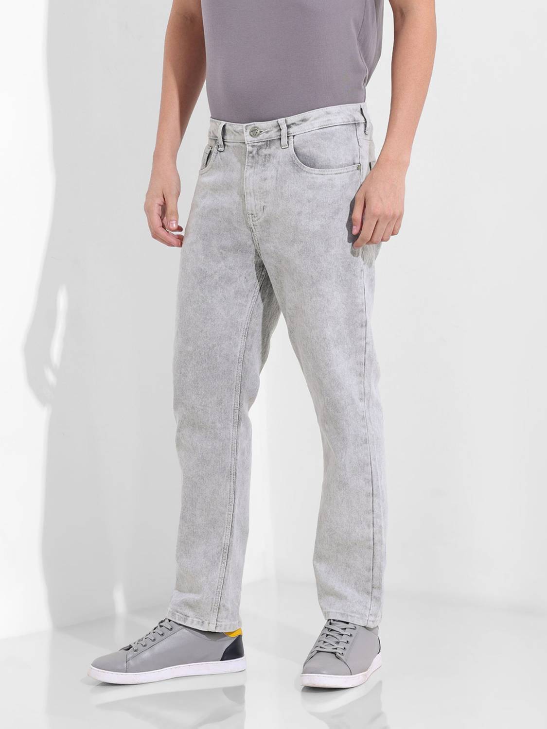 The Indian Garage Co. Slim Grey Jeans for Men - Image 3