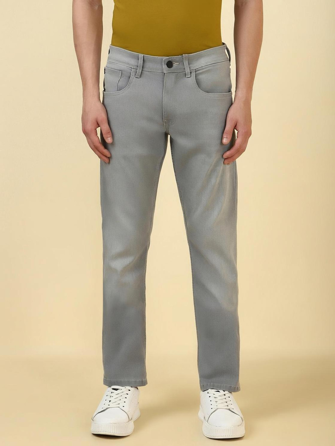 Image of Allen Solly Slim Men Grey Jeans