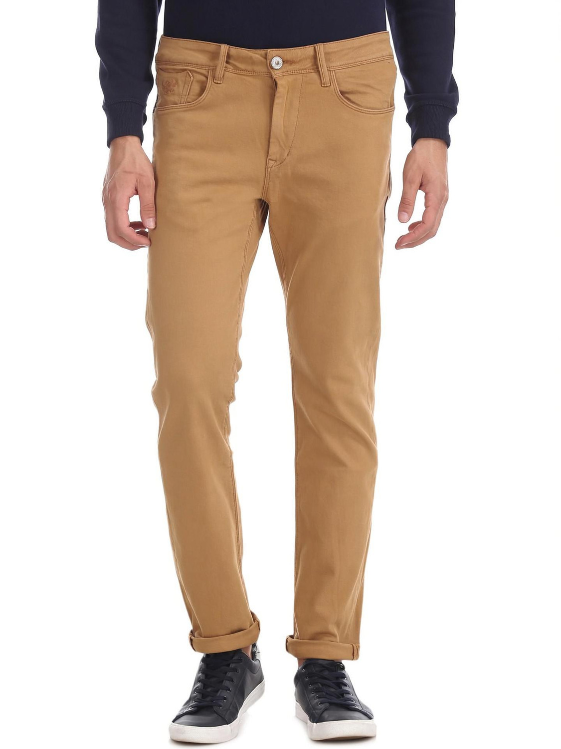 Image of FLYING MACHINE Slim Men Brown Jeans