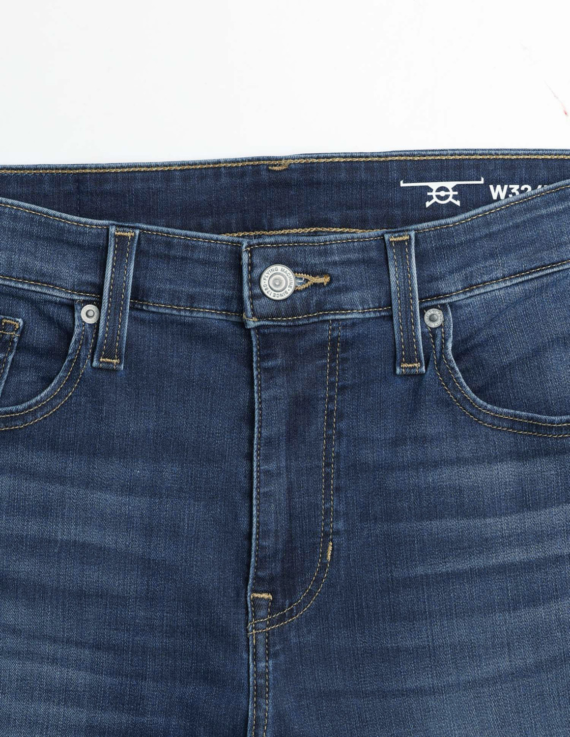 Image of FLYING MACHINE Men Tapered Fit Mid Rise Blue Jeans