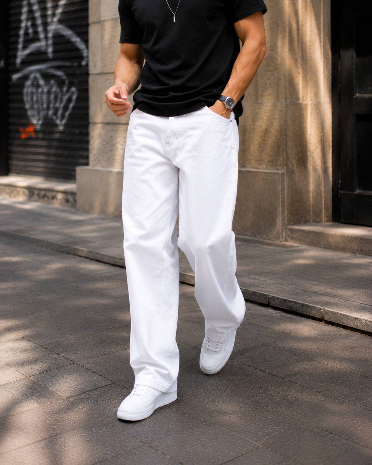 Denim Life Loose Fit Men White Jeans - Image 3
