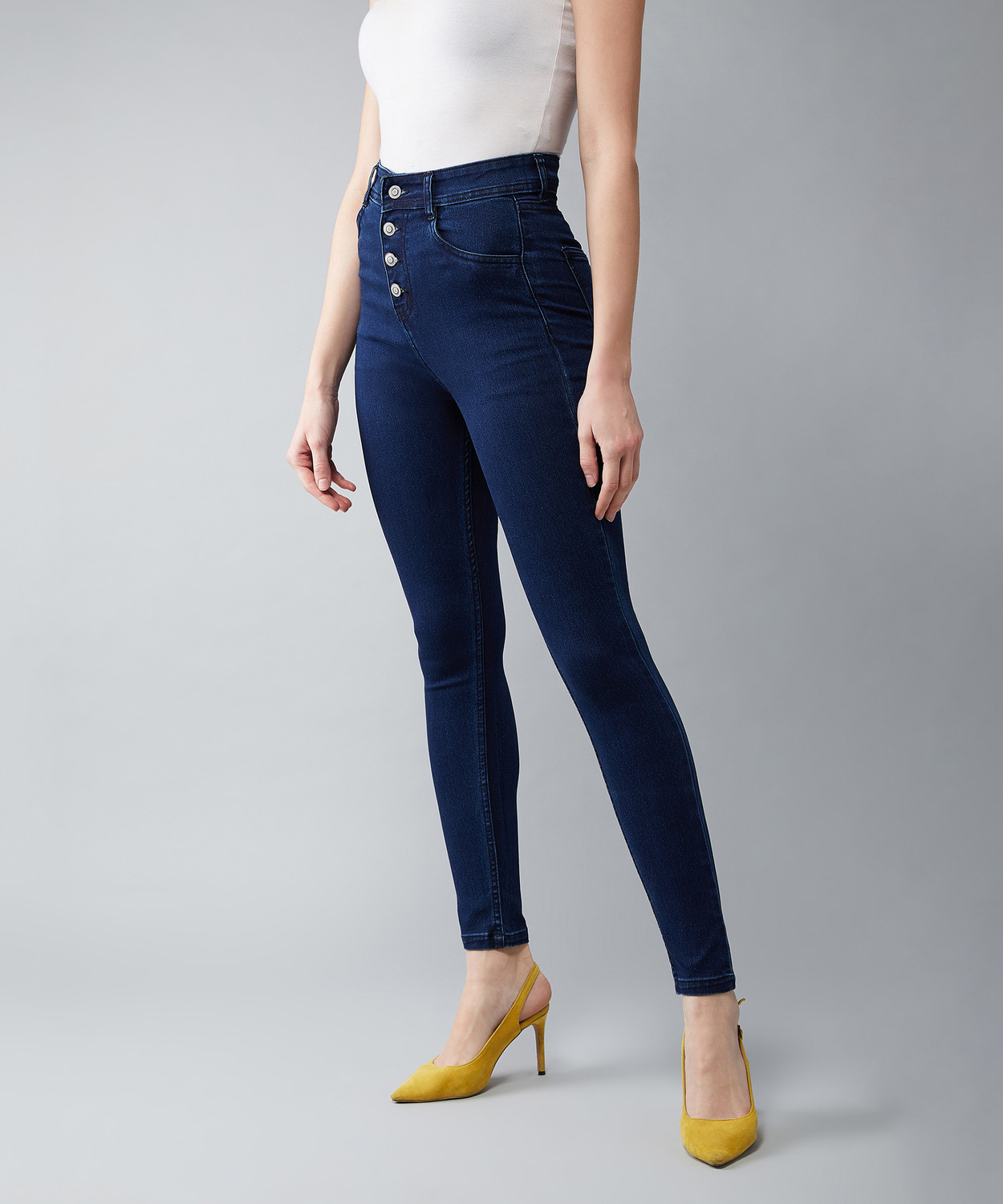 Image of Miss Chase Skinny Women Dark Blue Jeans