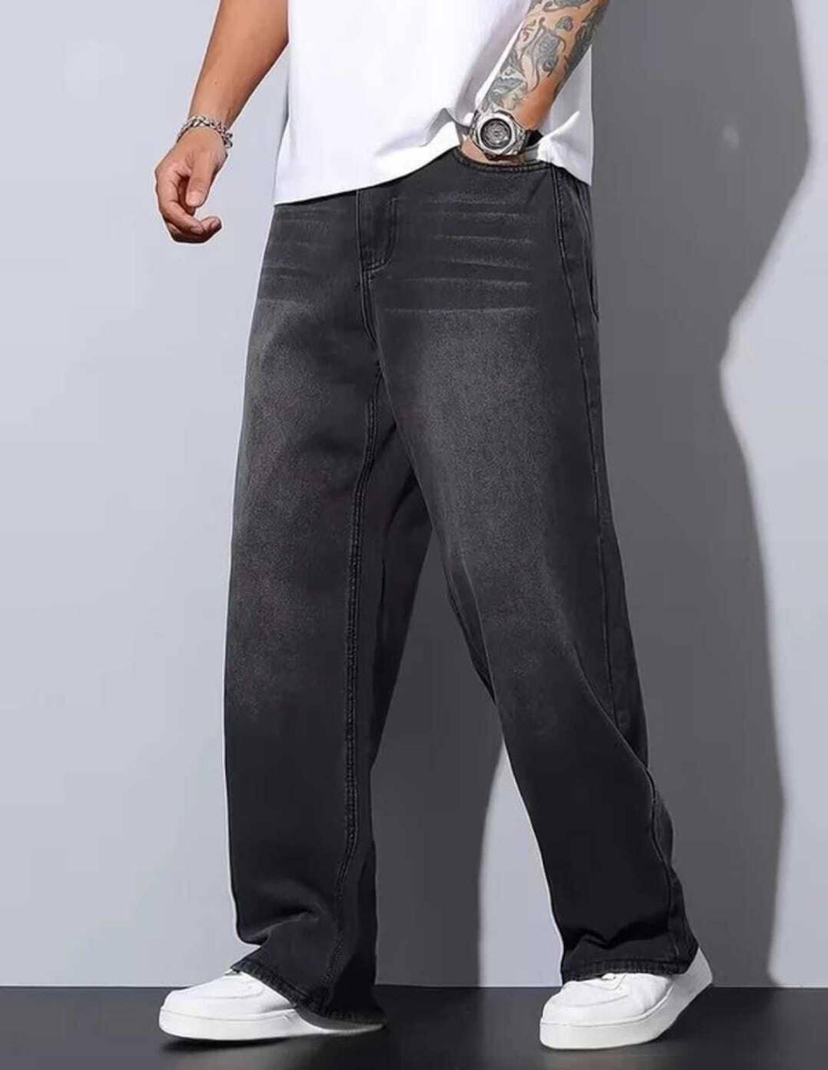 RKDENIM Wide Leg Men Black Jeans - Image 3