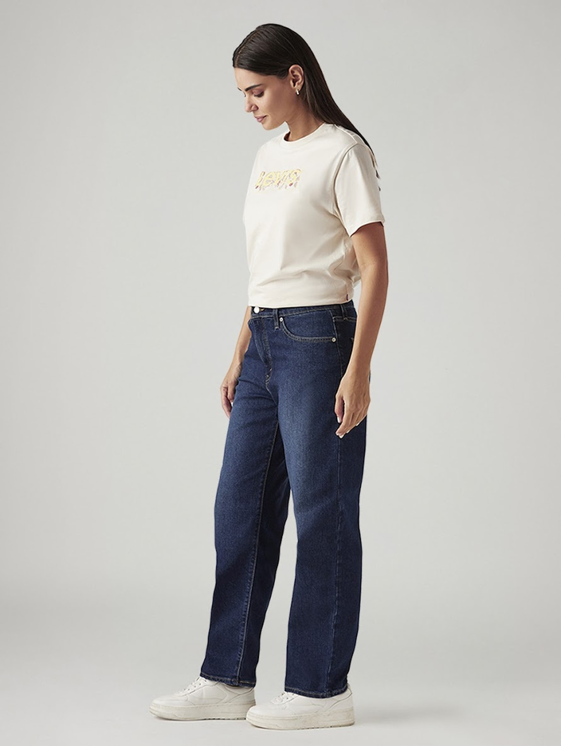 Image of LEVI'S Women Loose Fit Mid Rise Dark Blue Jeans