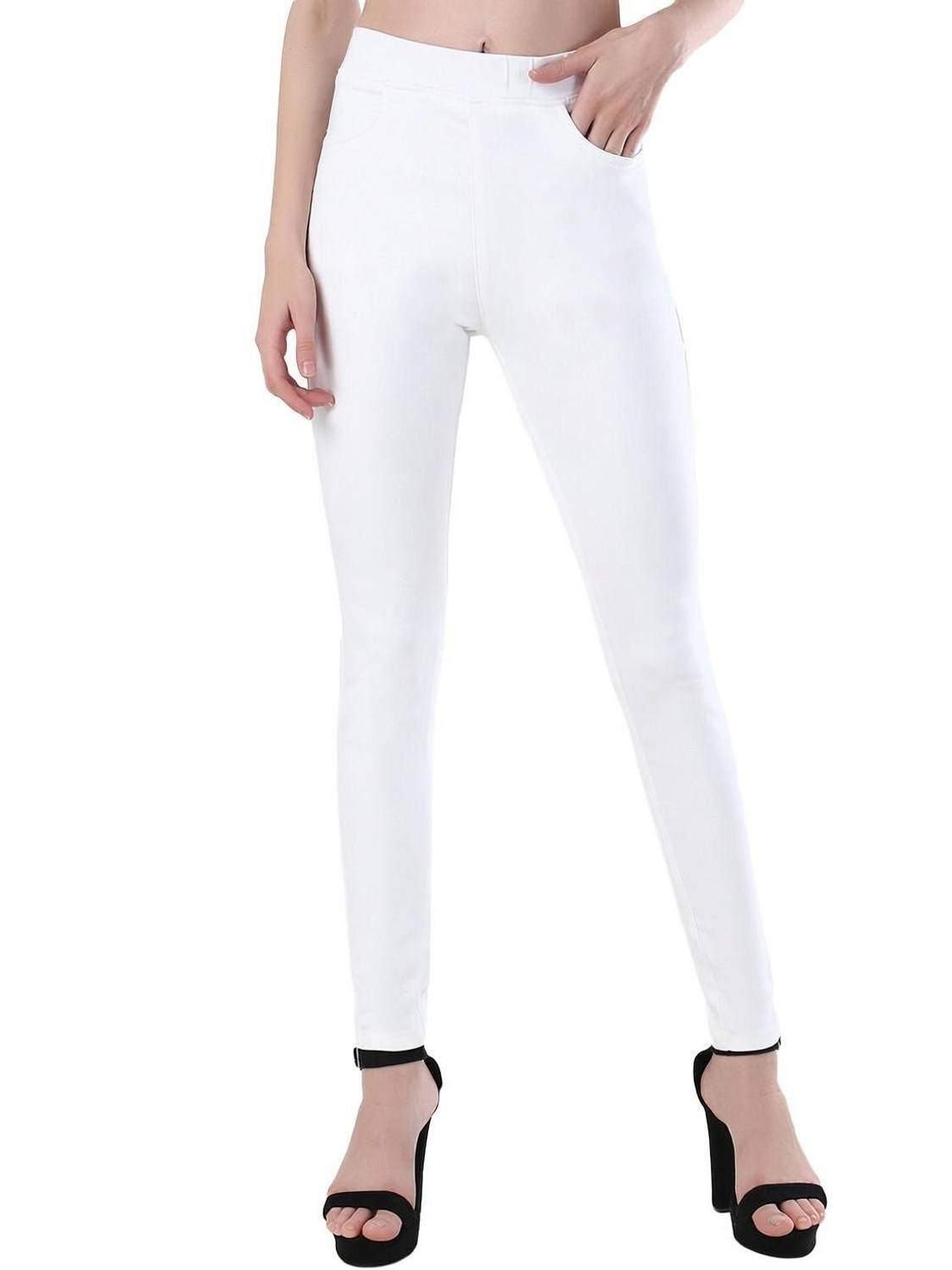 3BUTTERFLIES Skinny Women White Jeans