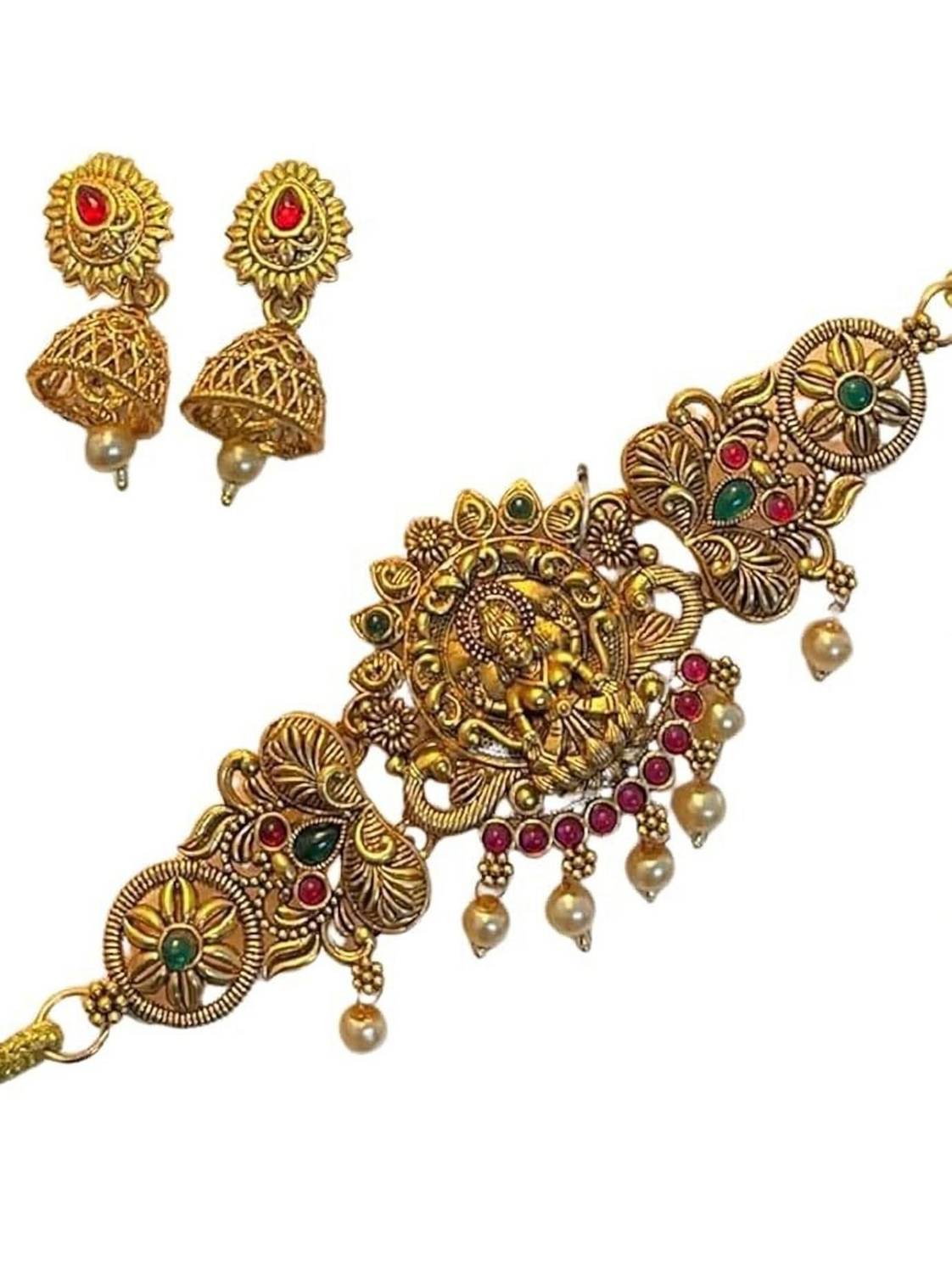 Bauble Cluster Brass Gold-plated Gold Jewellery Set