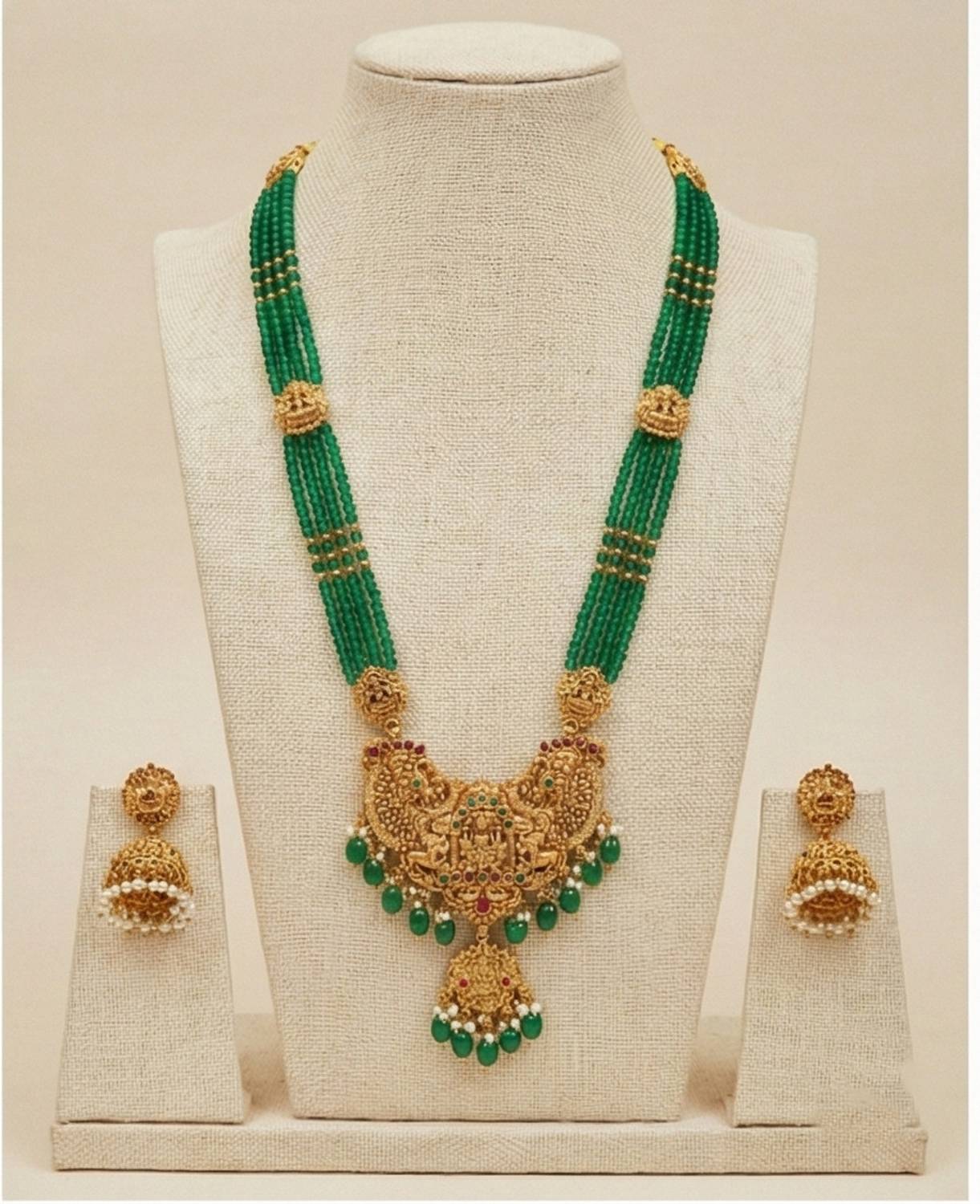 zxriz Alloy Gold-plated Gold, Green Jewellery Set Price in India