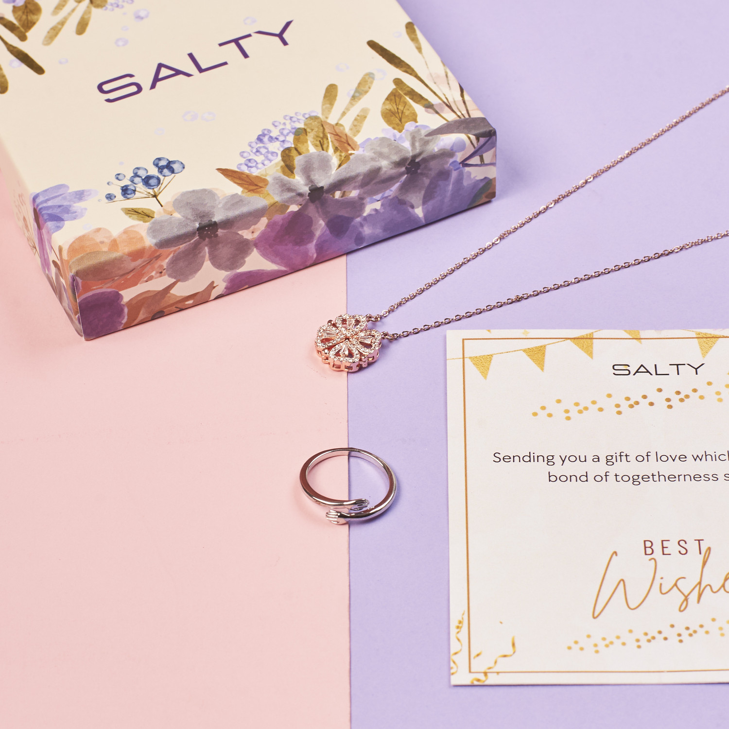 Image of Salty Stainless Steel Rose Gold, Silver Jewellery Set