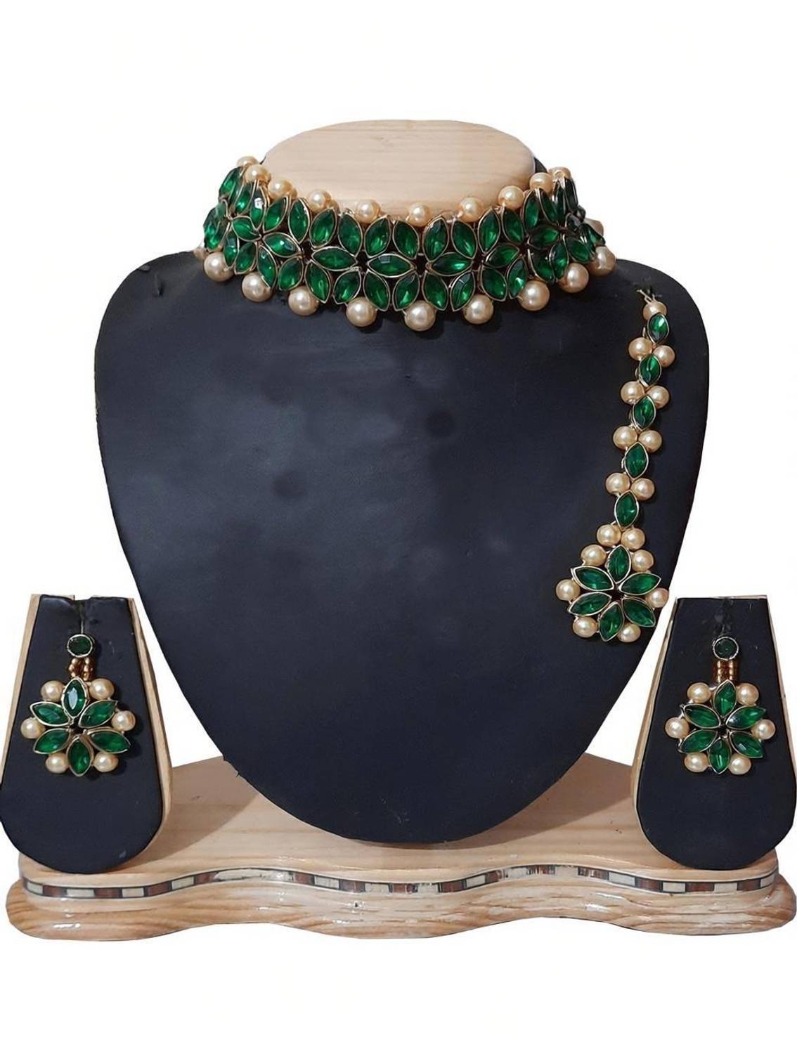ANRA JEWEL Alloy Green, Gold Jewellery Set
