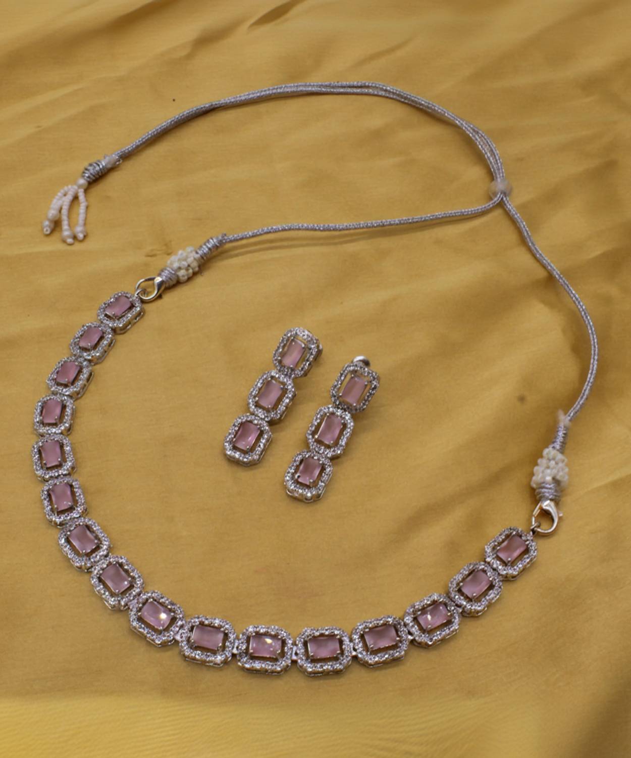 Twilight Gem Copper Silver Pink Jewellery Set