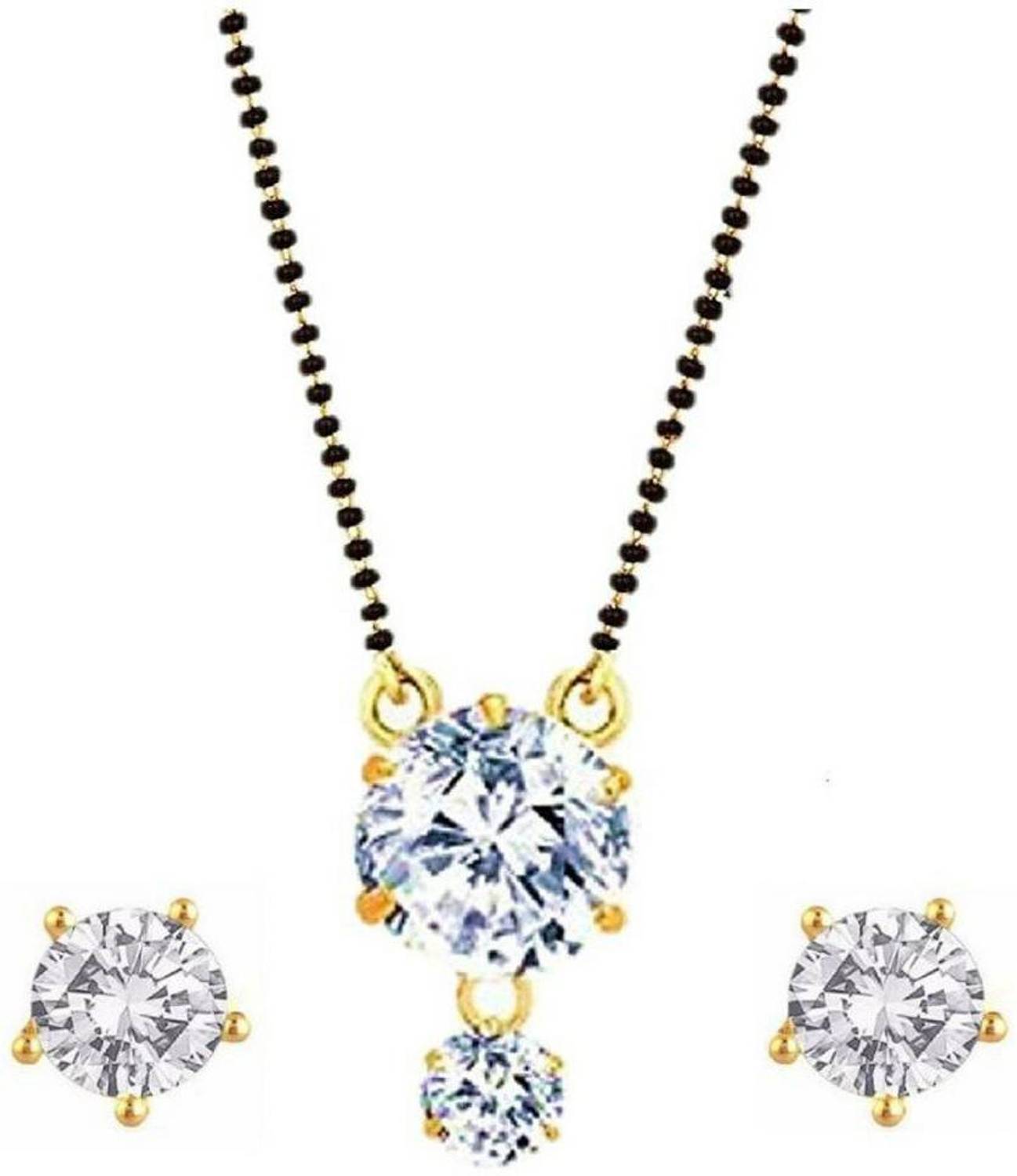 Anahat collection Alloy Gold-plated White, Black Jewellery Set