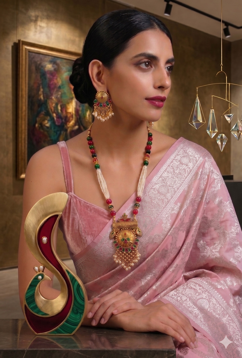 Image of sachisanjh Alloy Gold-plated Multicolor Jewel Set (Pack of 1)