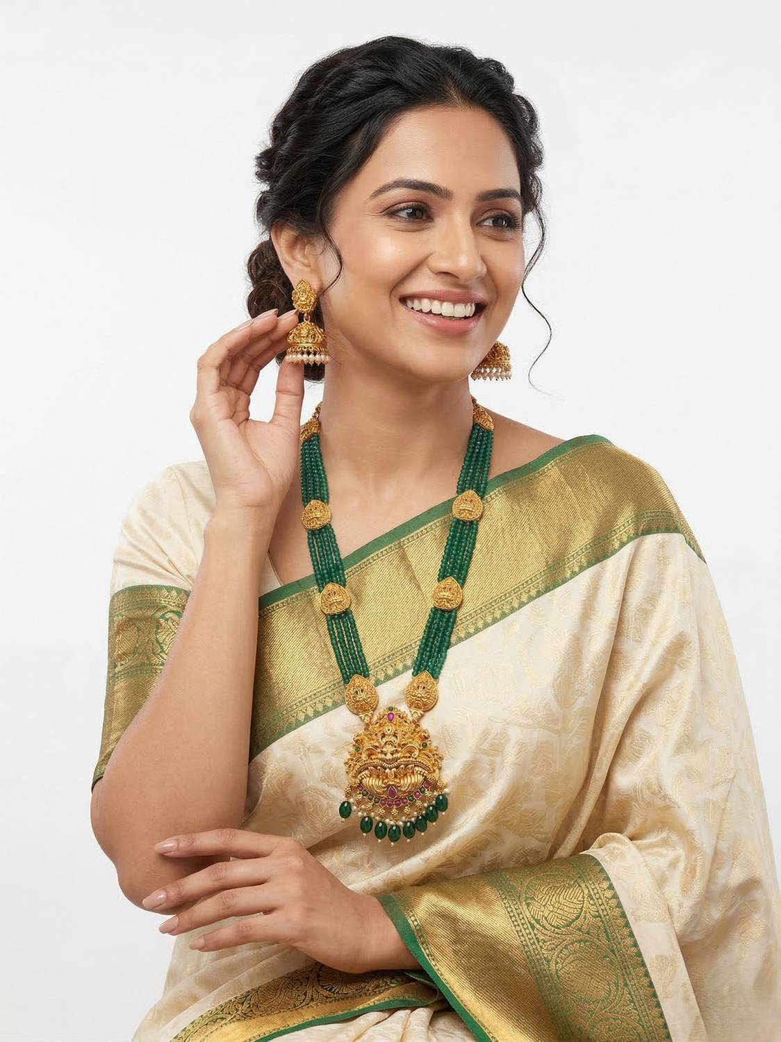 zxriz Alloy Gold-plated Gold, Green Jewellery Set Price in India