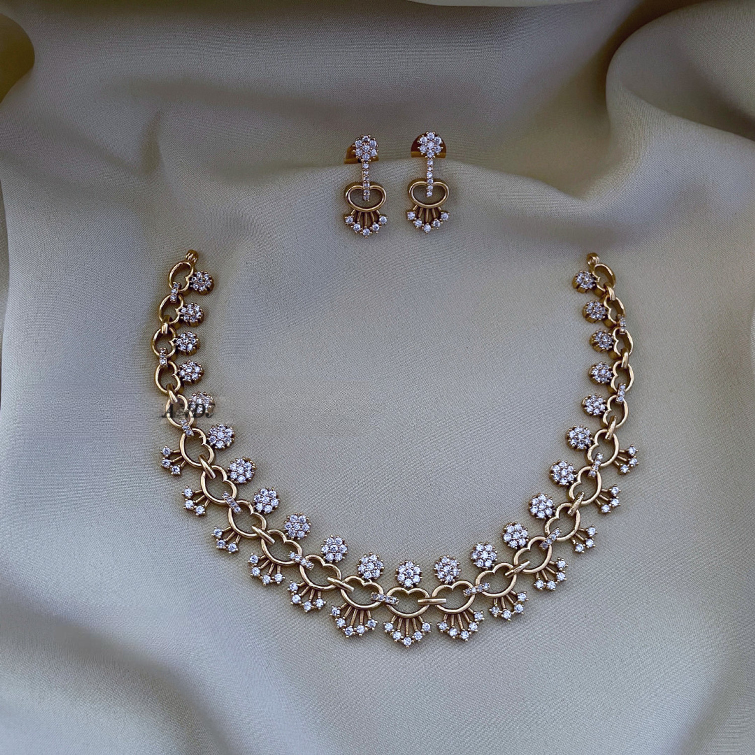 Image of Influtive Brass Gold-plated Gold Jewellery Set