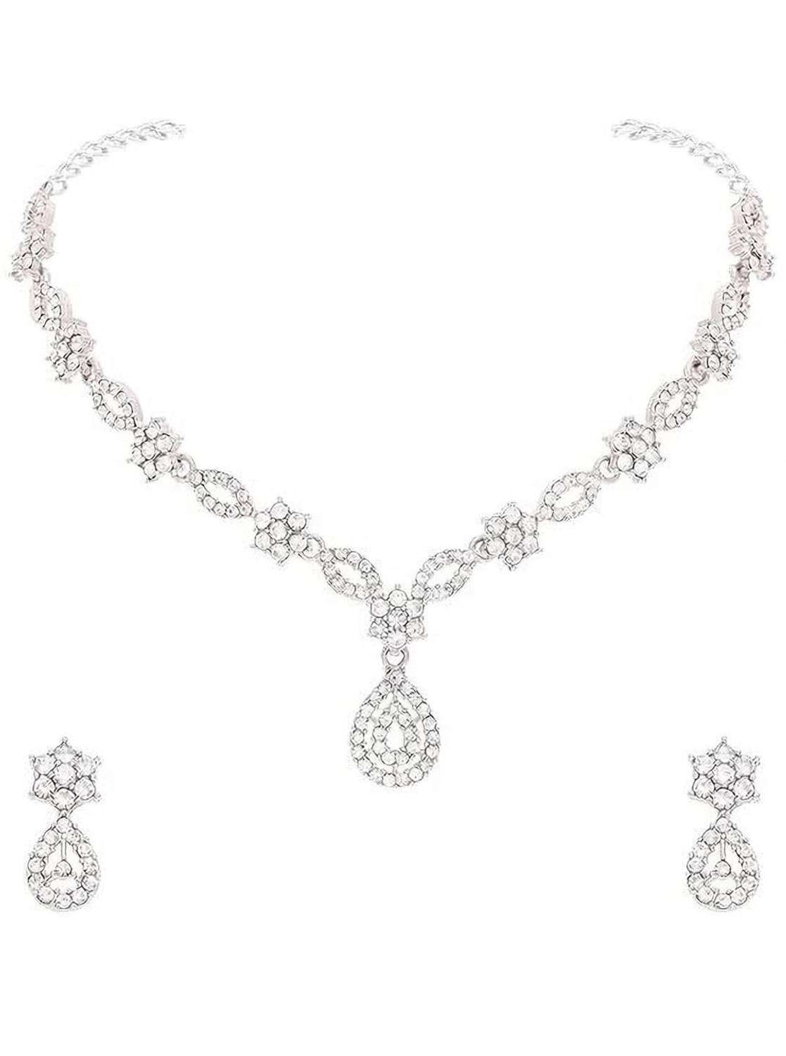BRILLIANT BEADS JEWELS Alloy Gold-plated White Jewellery Set