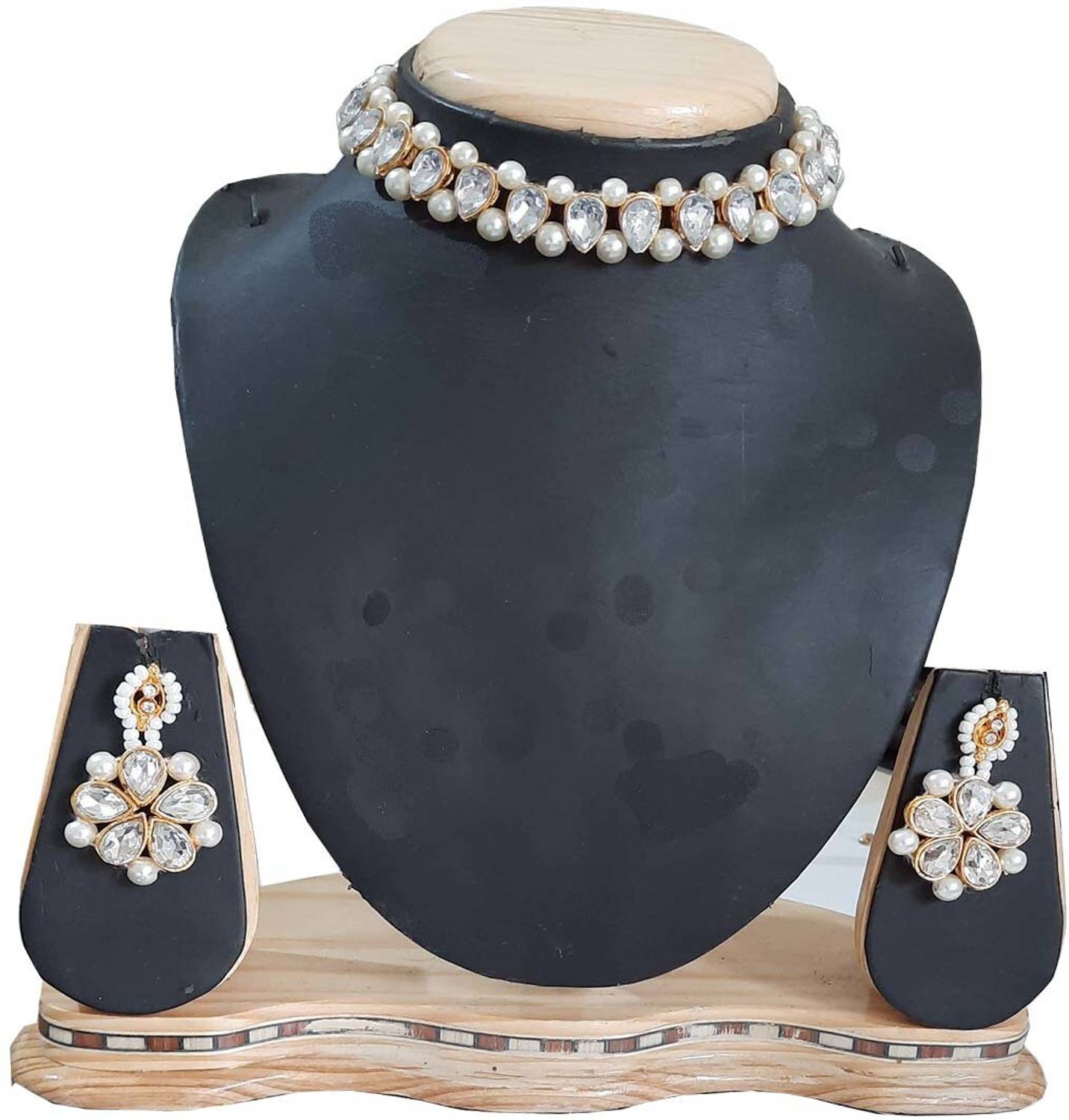 STYLISH DUDE Mother of Pearl, Alloy Gold-plated White Jewellery Set